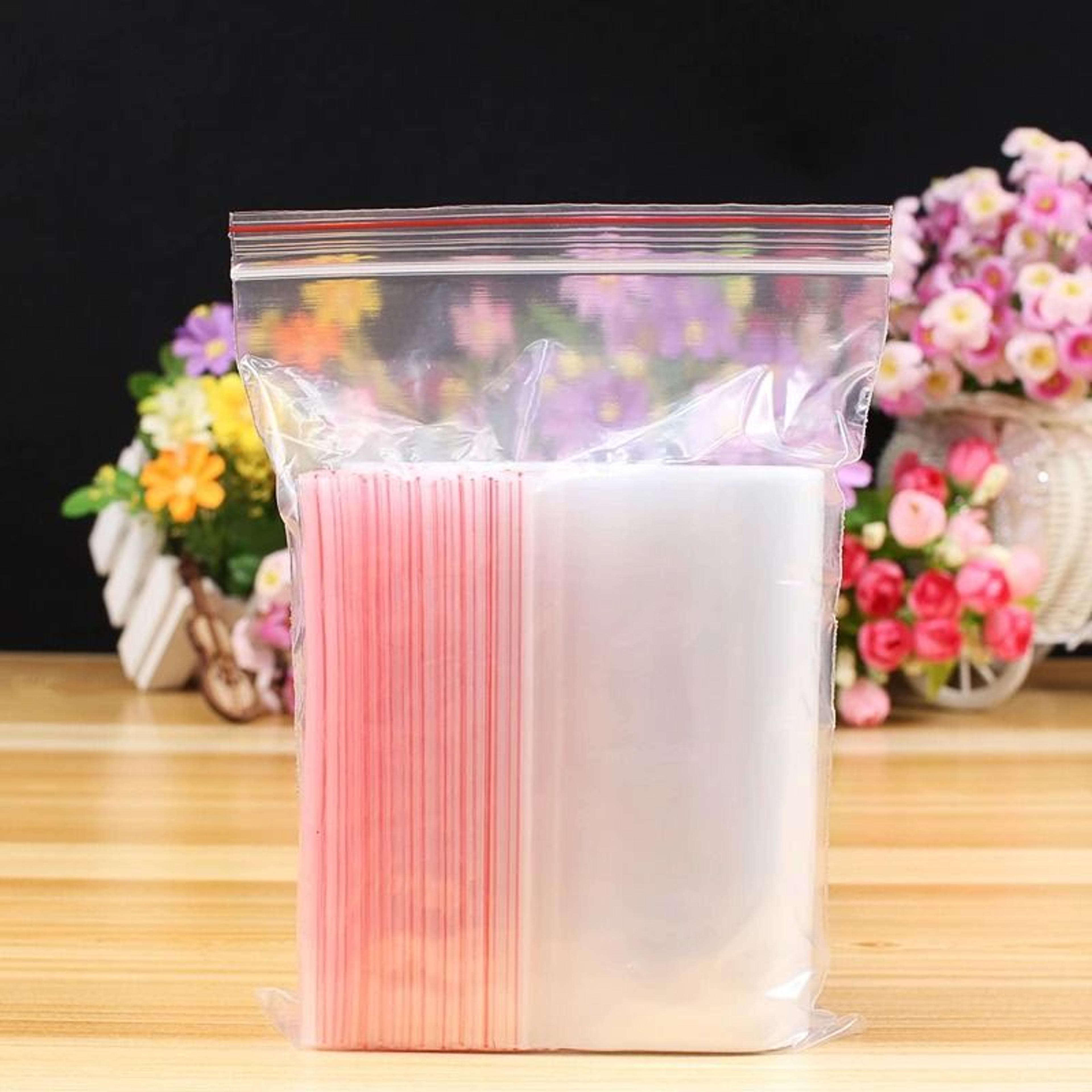 100 Pack Resealable Clear Zip Lock Plastic Storage Bags For Jewelry Crafts Small Parts  Food Storag 2
