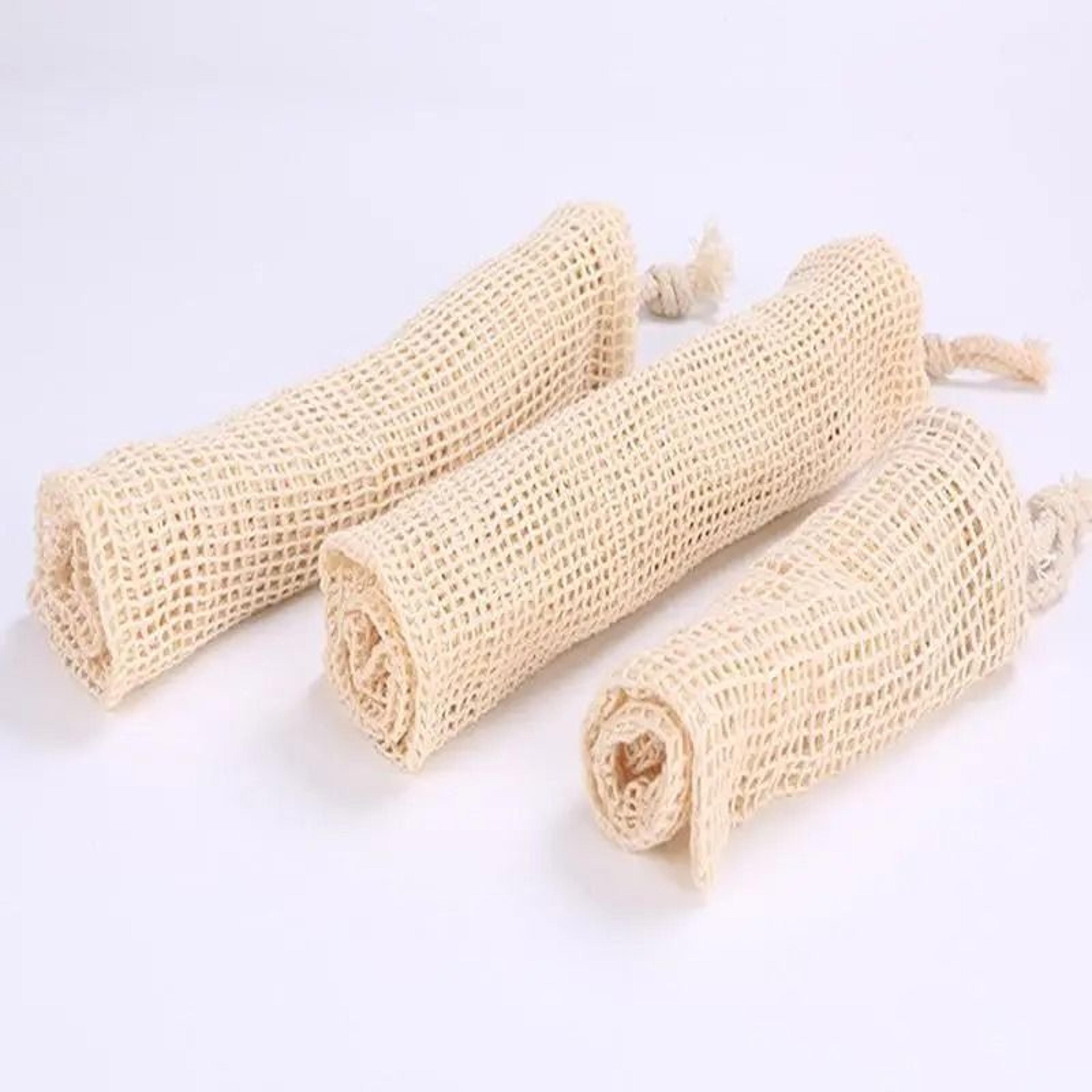 3 Pack Reusable Cotton Mesh Produce Bags With Drawstring For Fruit And Vegetable Storage 6