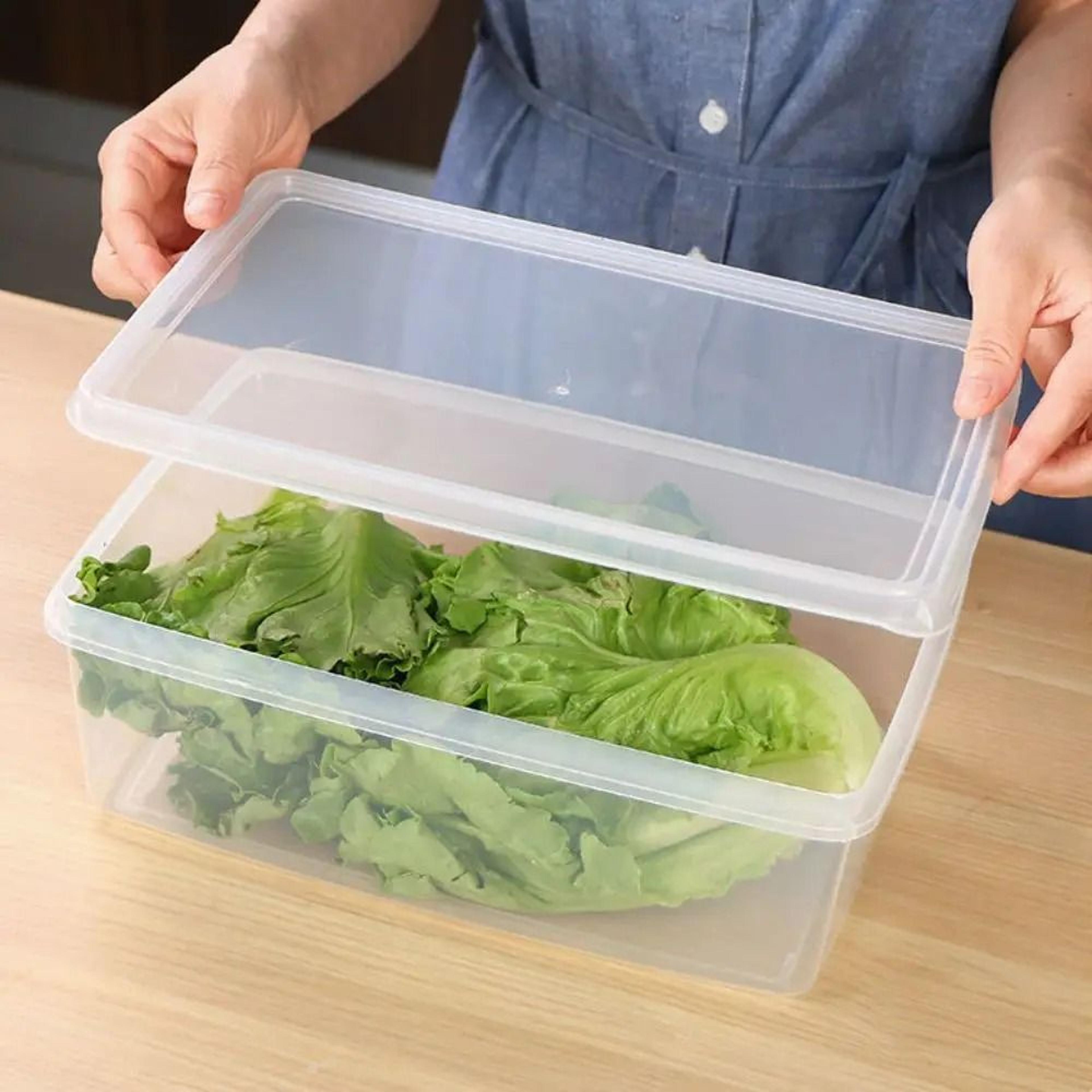 transparent airtight food storage container with lid for kitchen and refrigerator organization