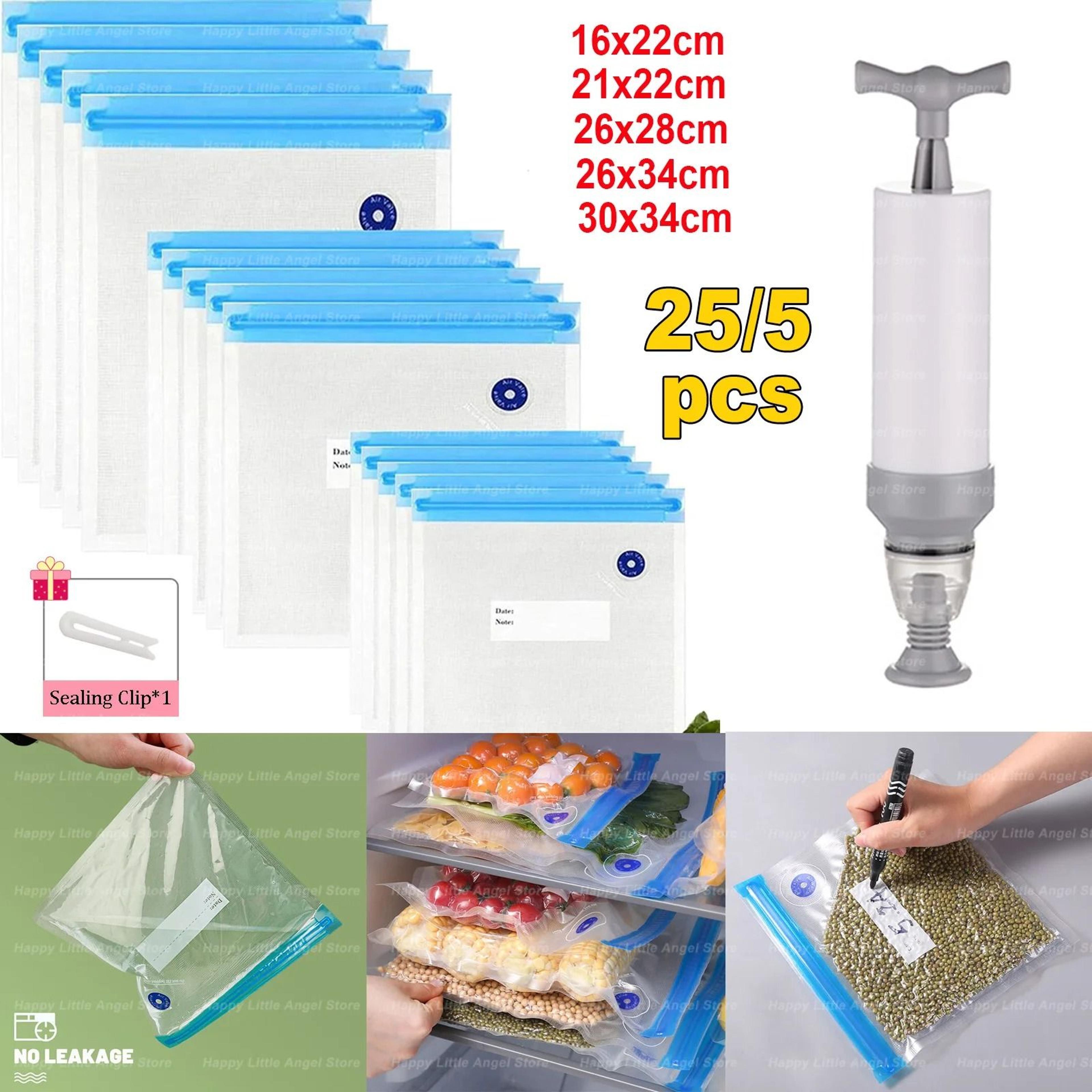 reusable vacuum food storage bags set with electric handheld sealer pump