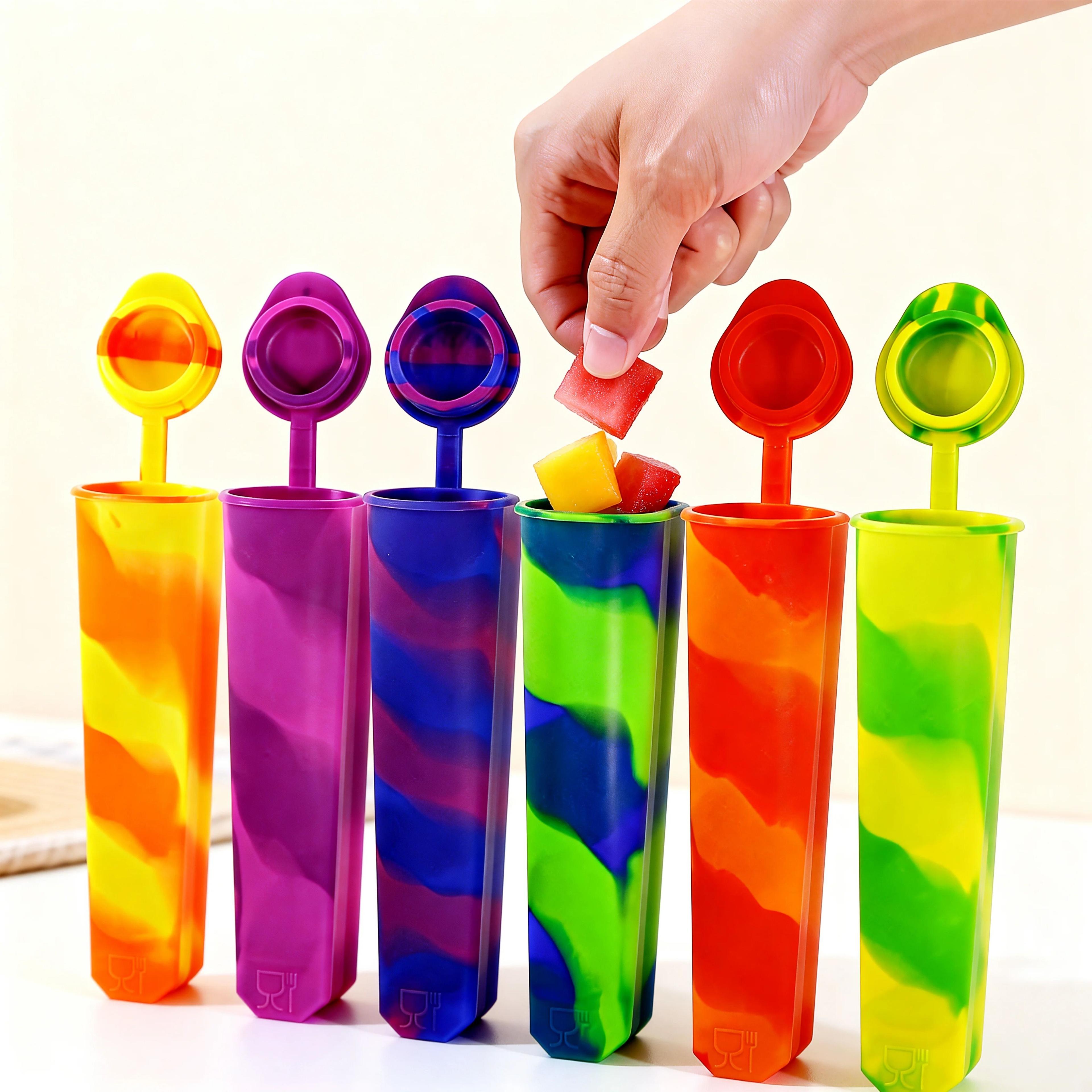 6 piece silicone popsicle mold set reusable diy frozen treat makers