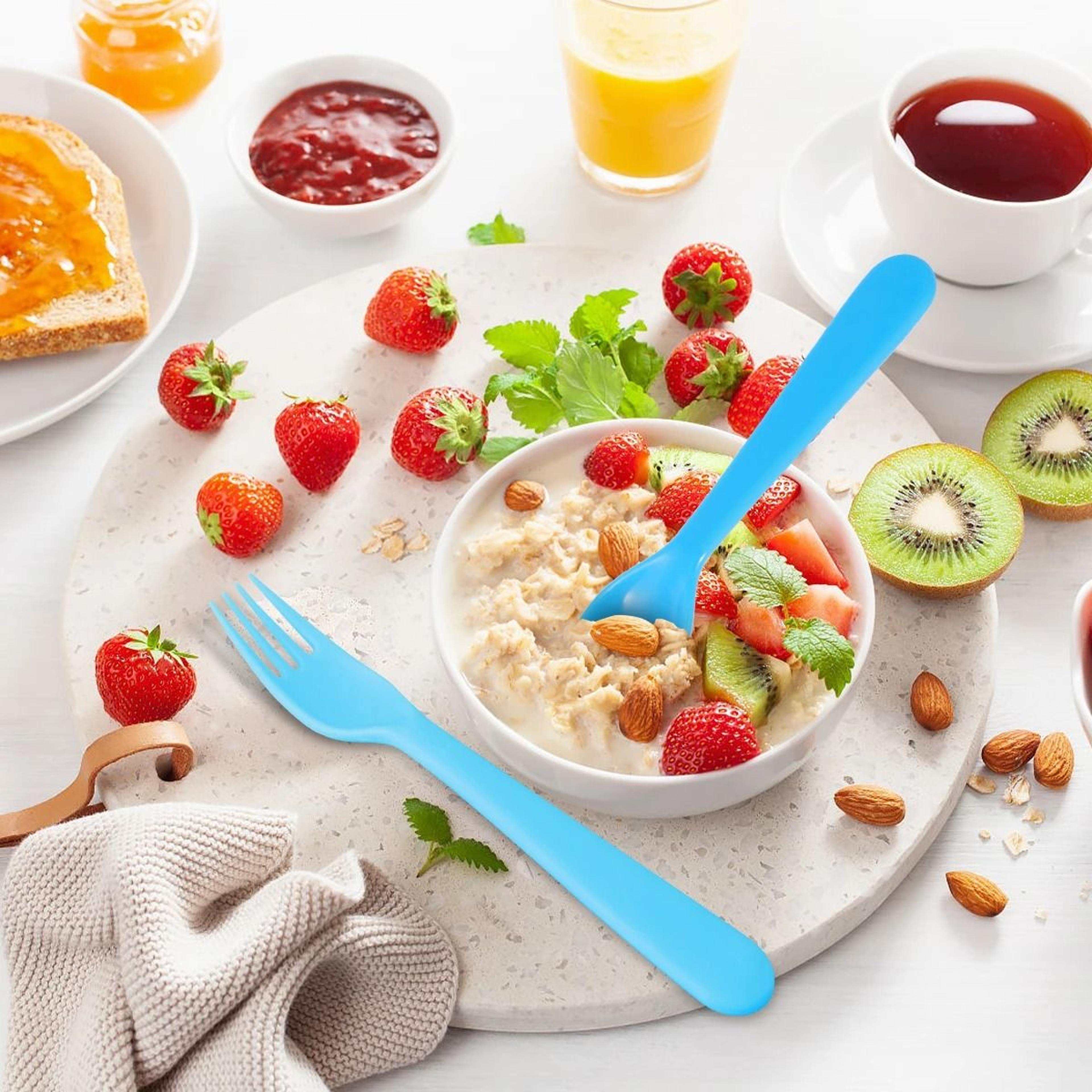 Colorful Reusable Toddler Fork And Spoon Set 18 Piece BPA Free Kids Utensils 4