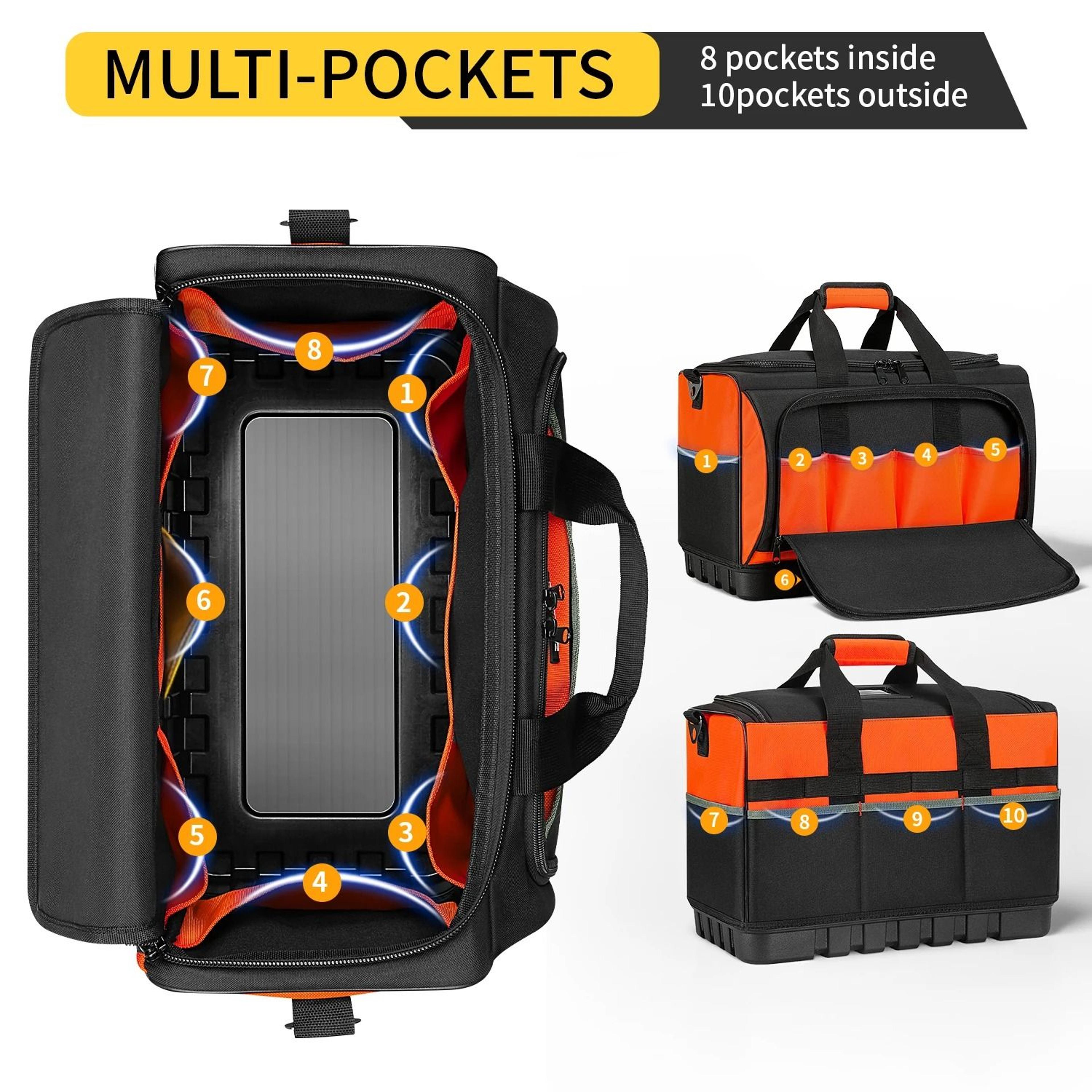 18 Pocket Open Top Tool Bag With Molded Base 4