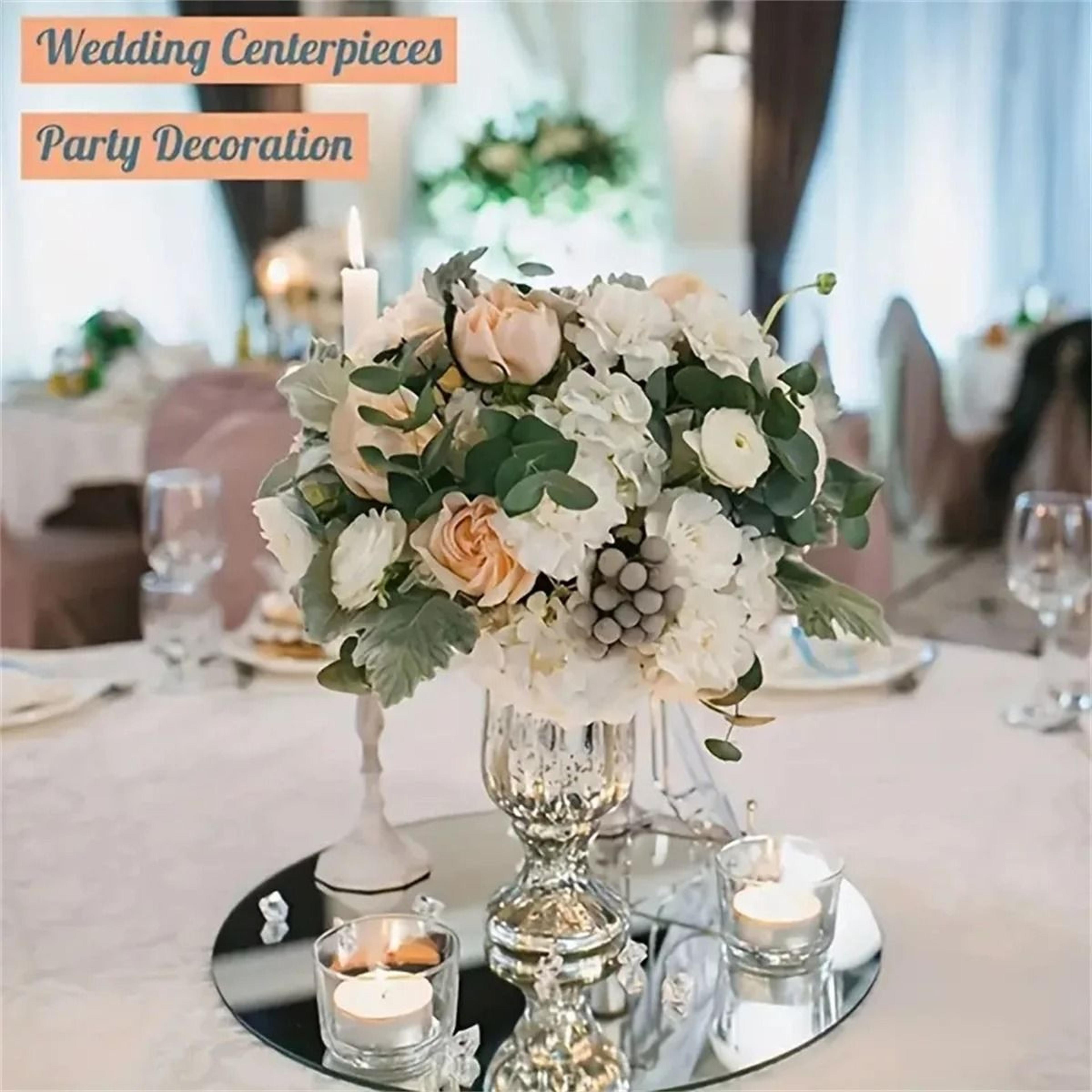 Round Acrylic Mirror Plates For Table Centerpieces 2