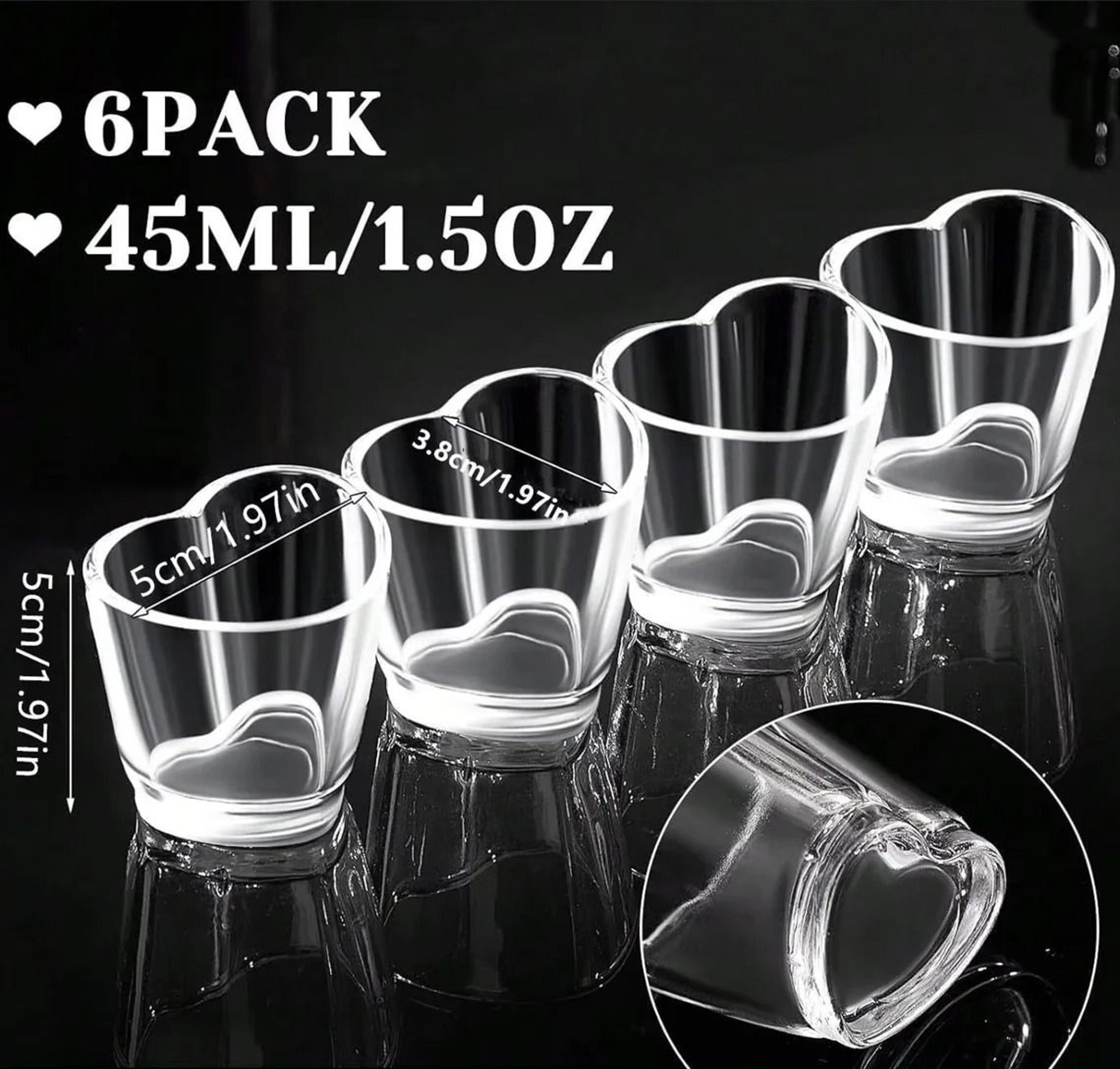 Heart Shaped Acrylic Mini Shot Glass Set 4