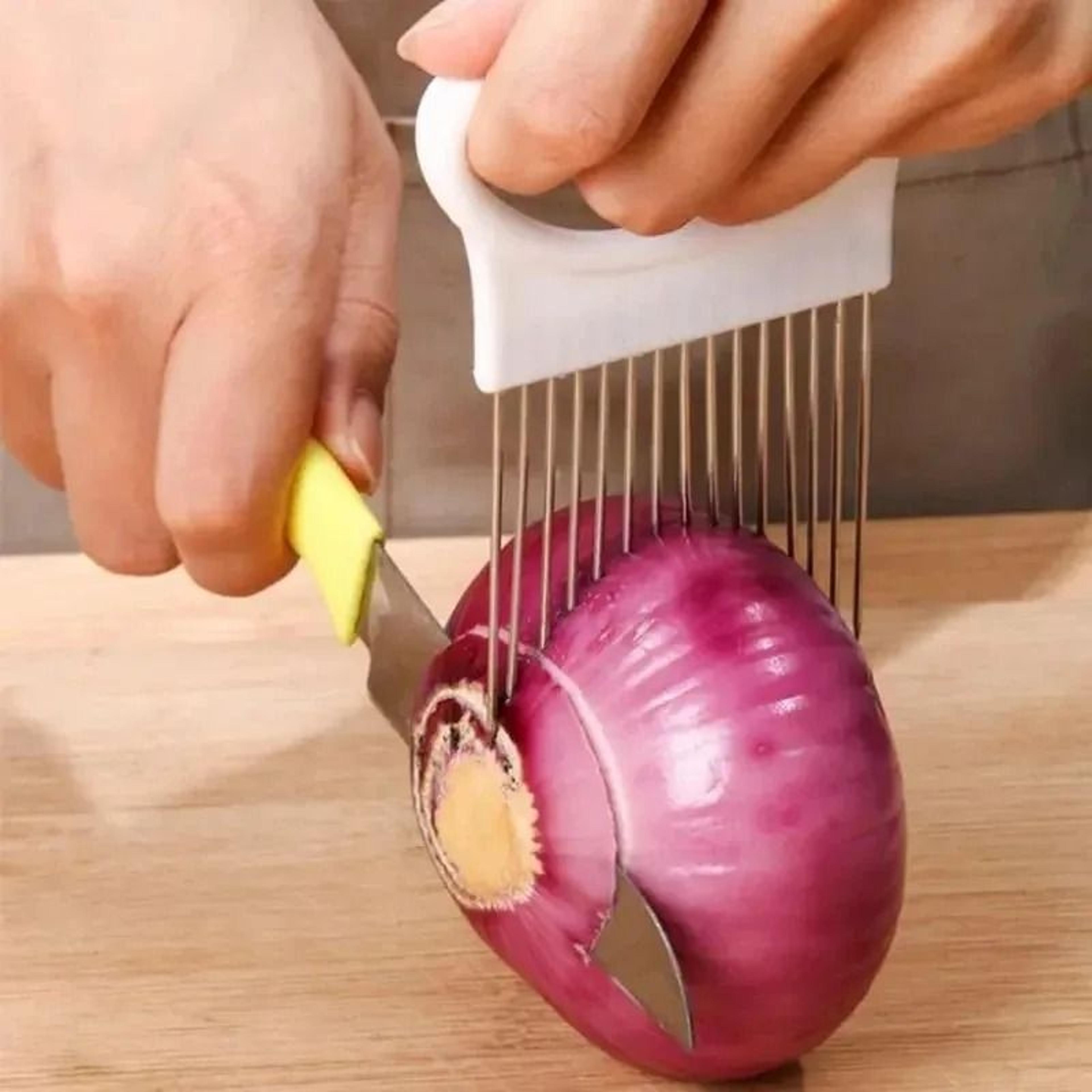 stainless steel onion slicer holder