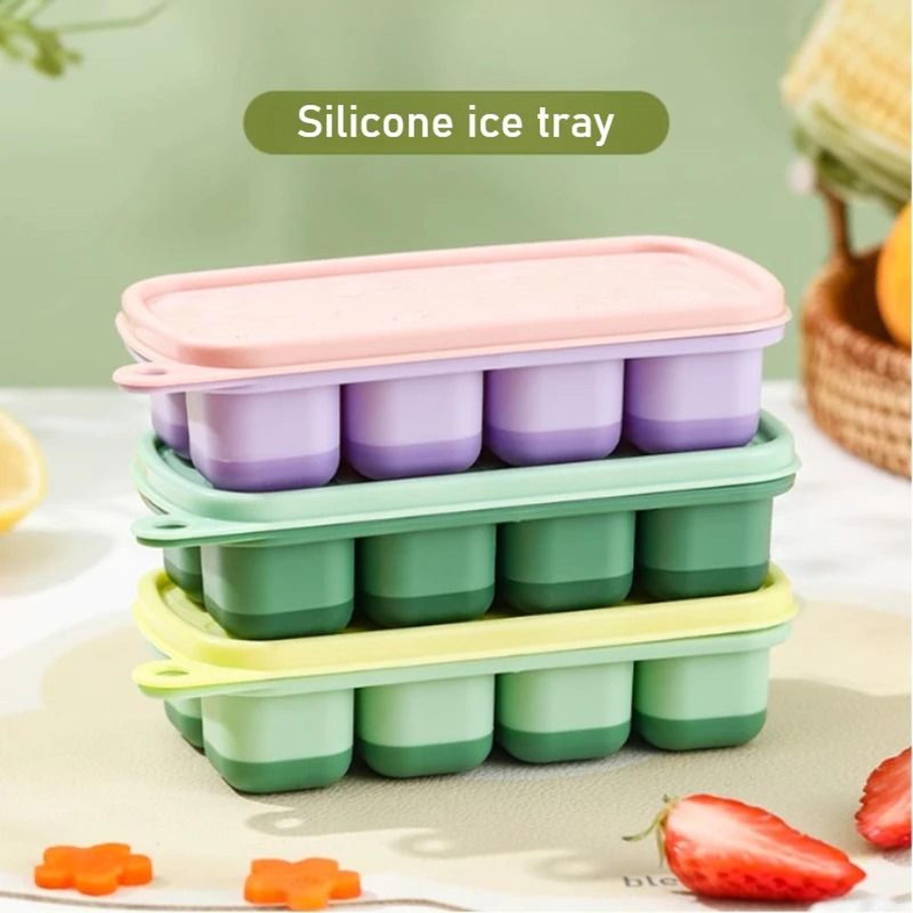 Silicone Ice Cube Trays With Lids For Freezer Storage 5