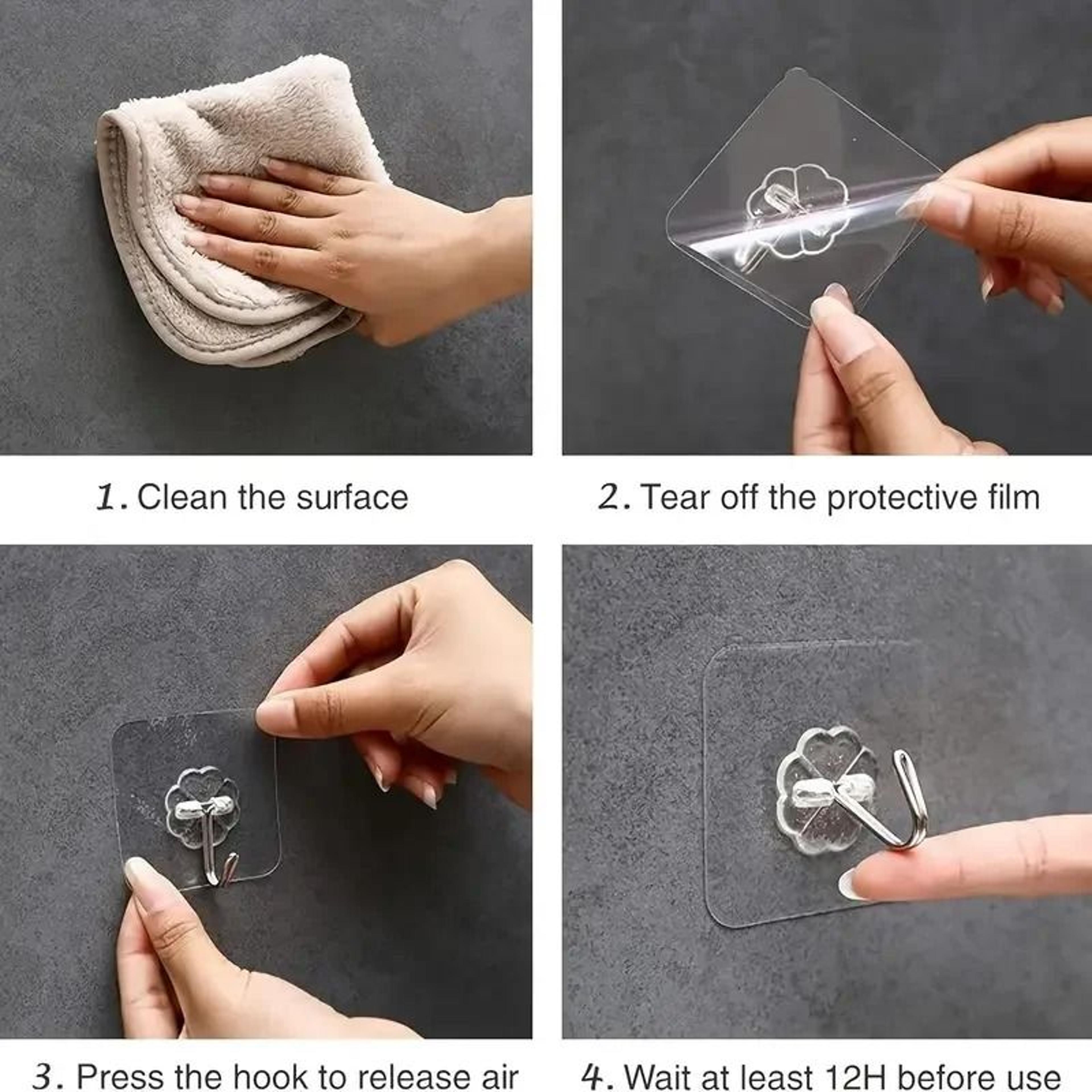 Clear Self Adhesive Wall Hooks Heavy Duty 5