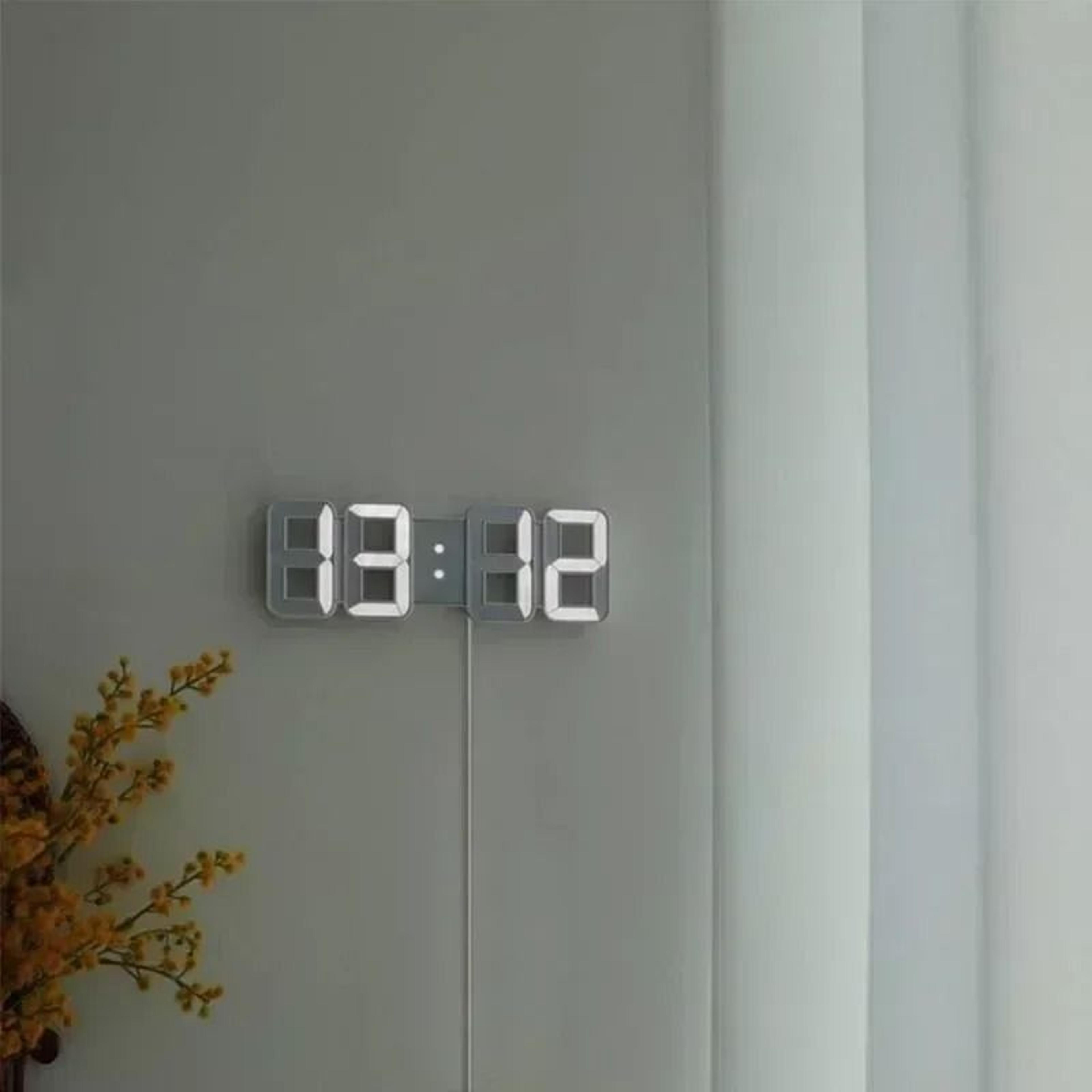 3D LED Digital Wall Clock With Adjustable Brightness Night Mode 5