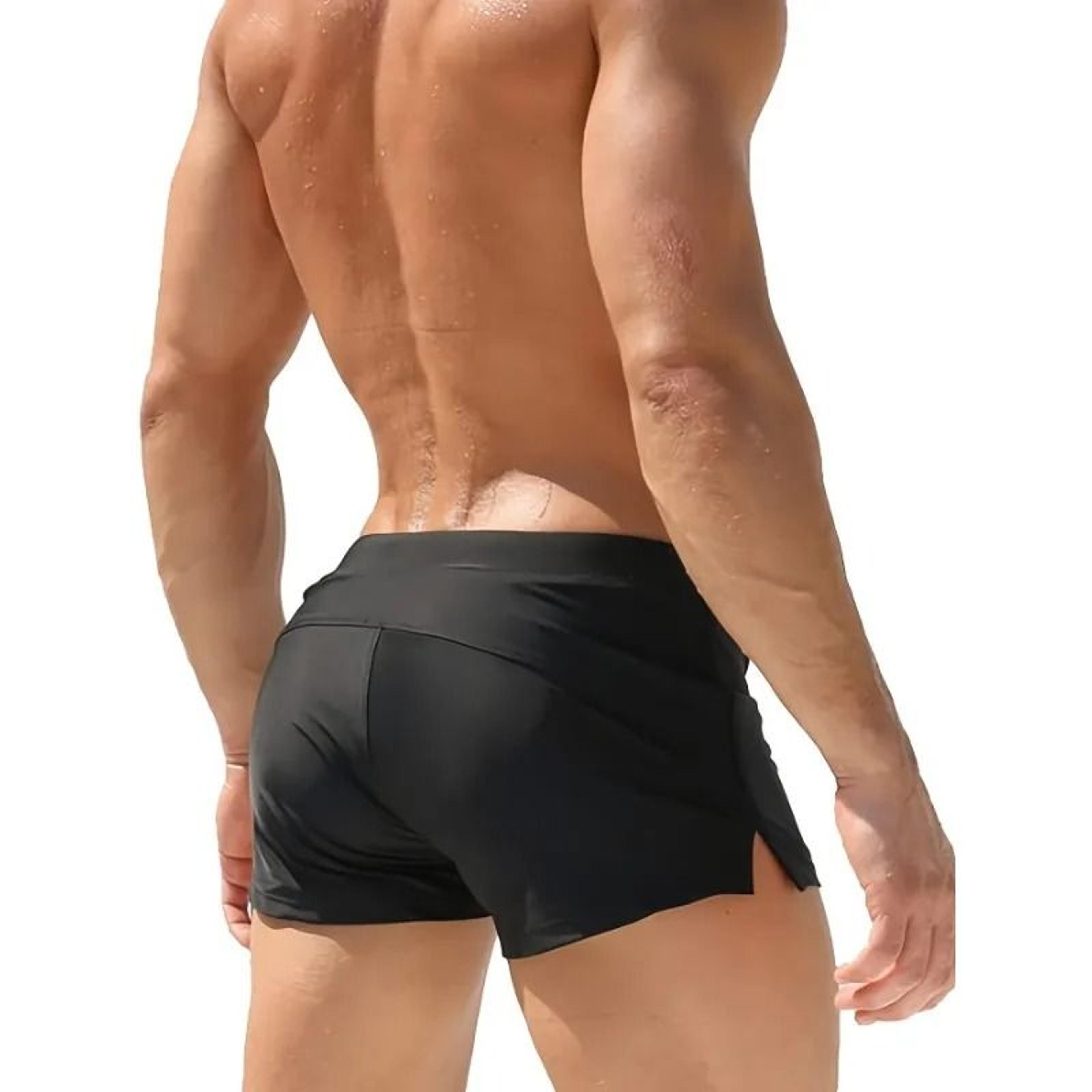 Mens Quick Dry Swim Trunks With Zipper Pocket And Drawstring Waist 2