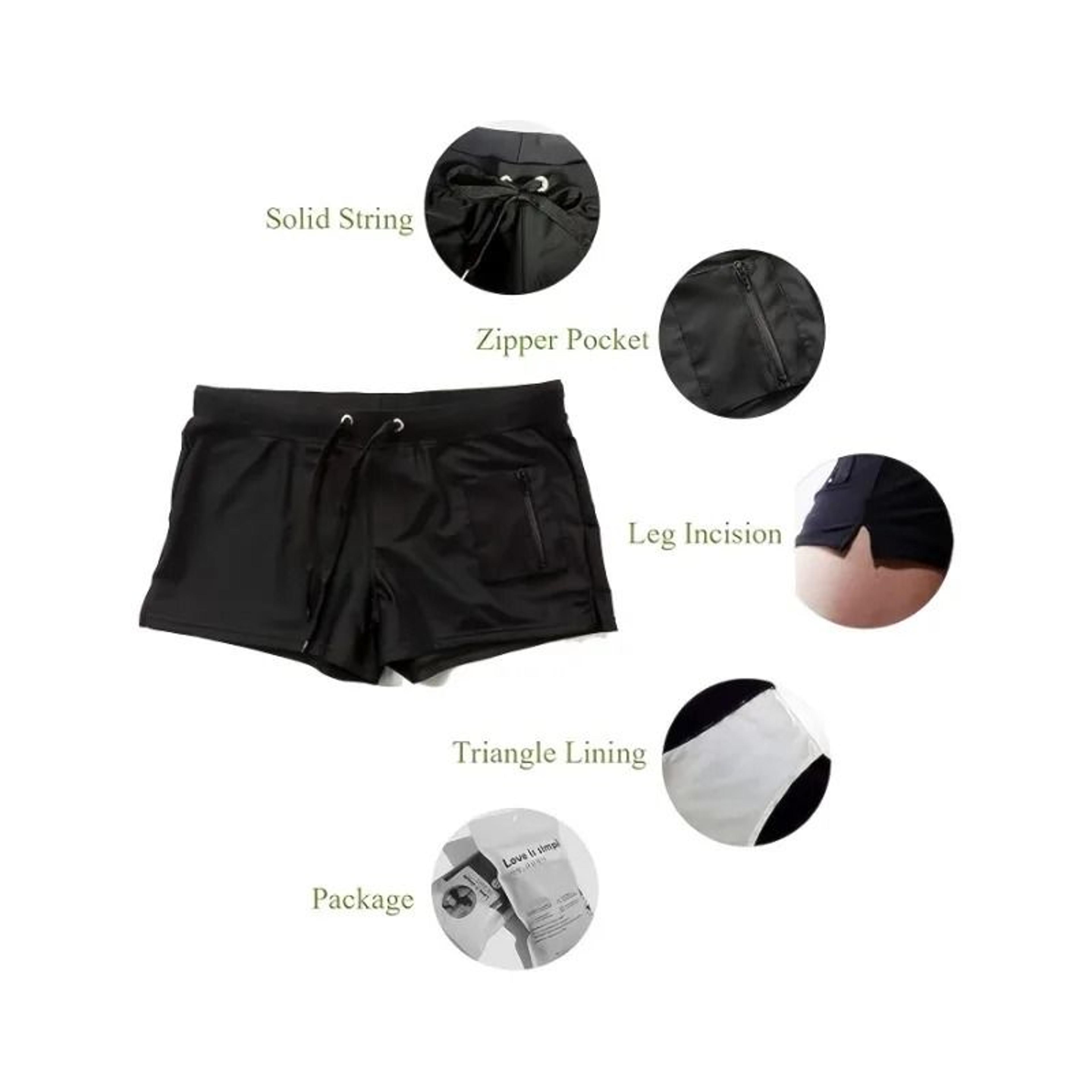 Mens Quick Dry Swim Trunks With Zipper Pocket And Drawstring Waist 3