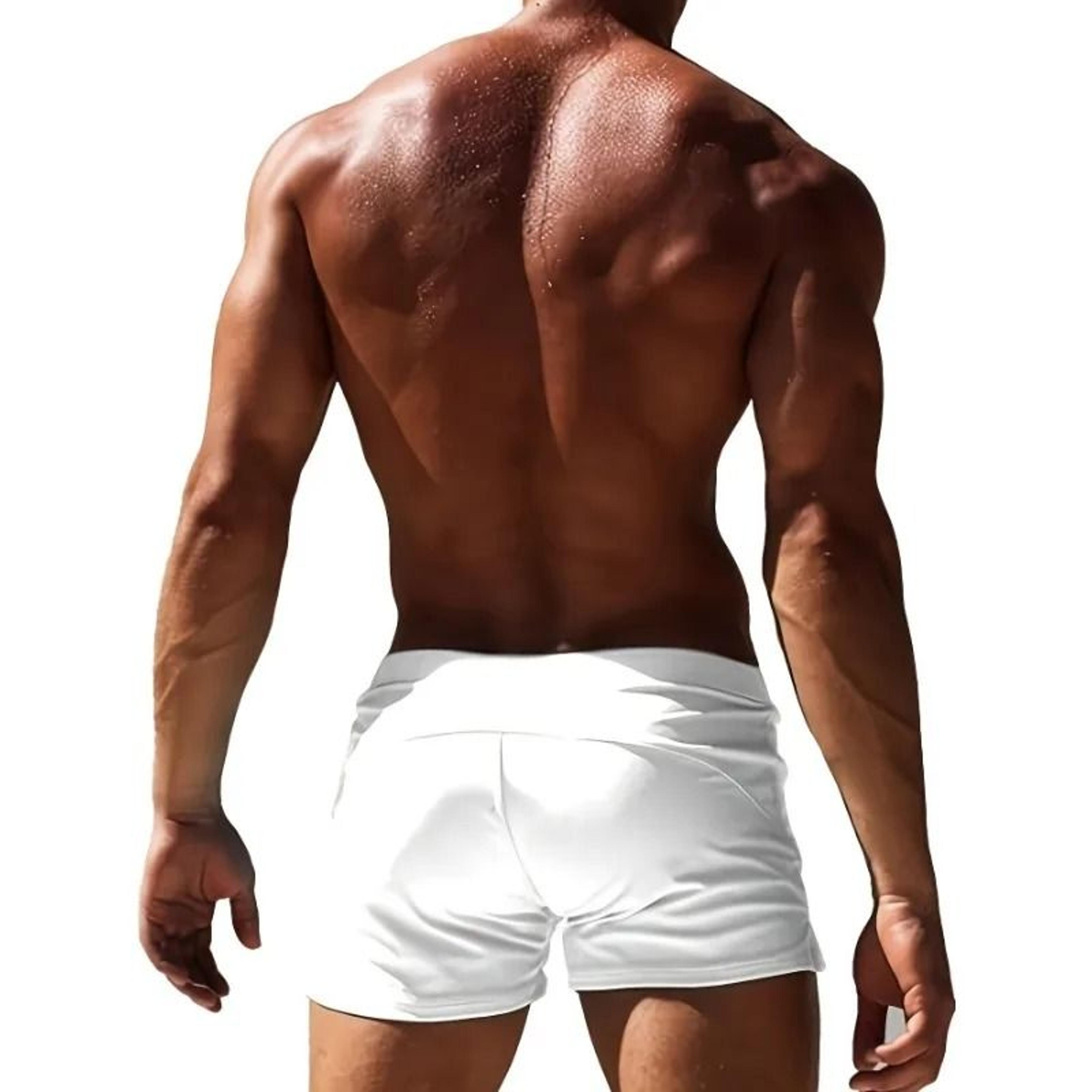 Mens Quick Dry Swim Trunks With Zipper Pocket And Drawstring Waist 5