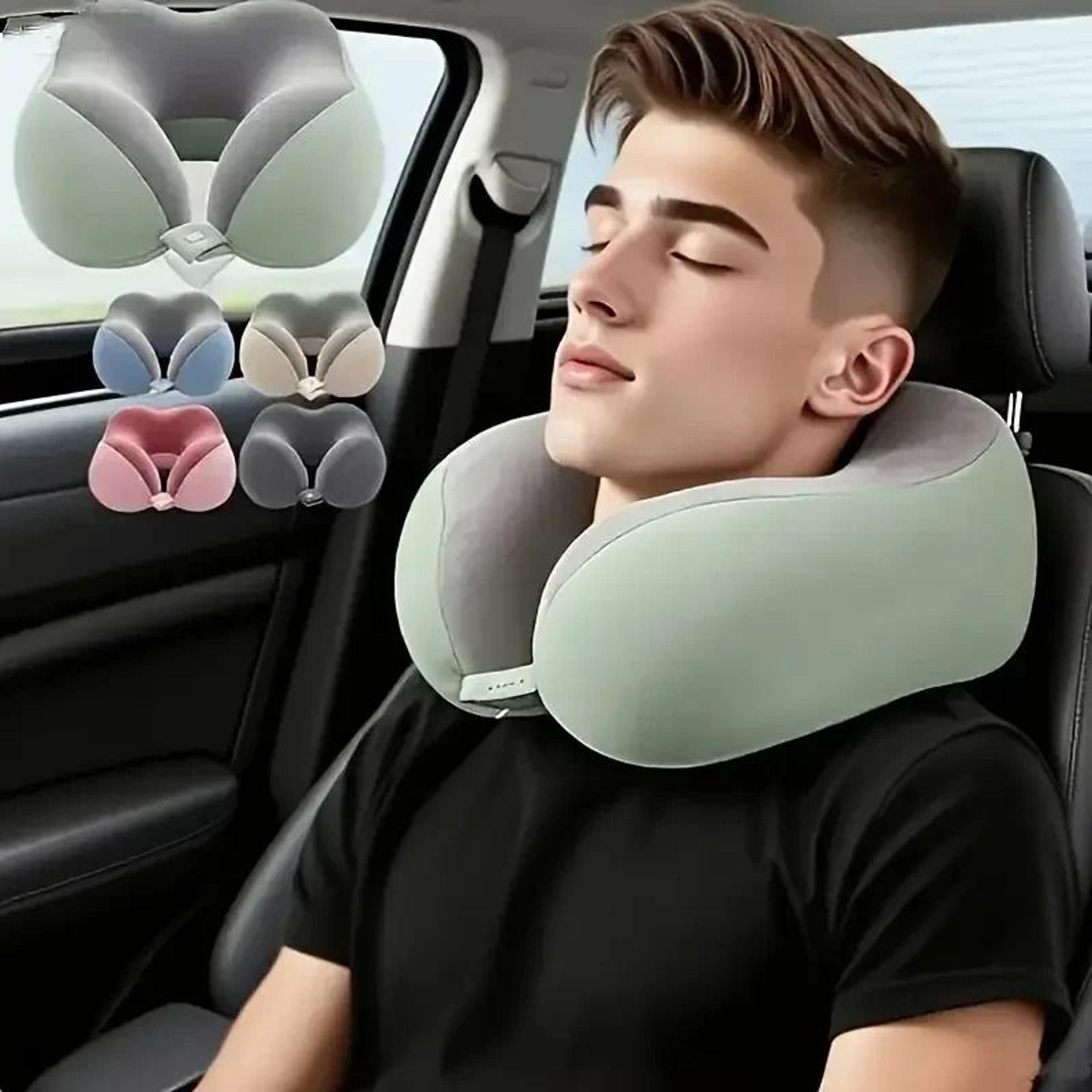 ergonomic u shaped memory foam neck pillow for travel office and airplane support