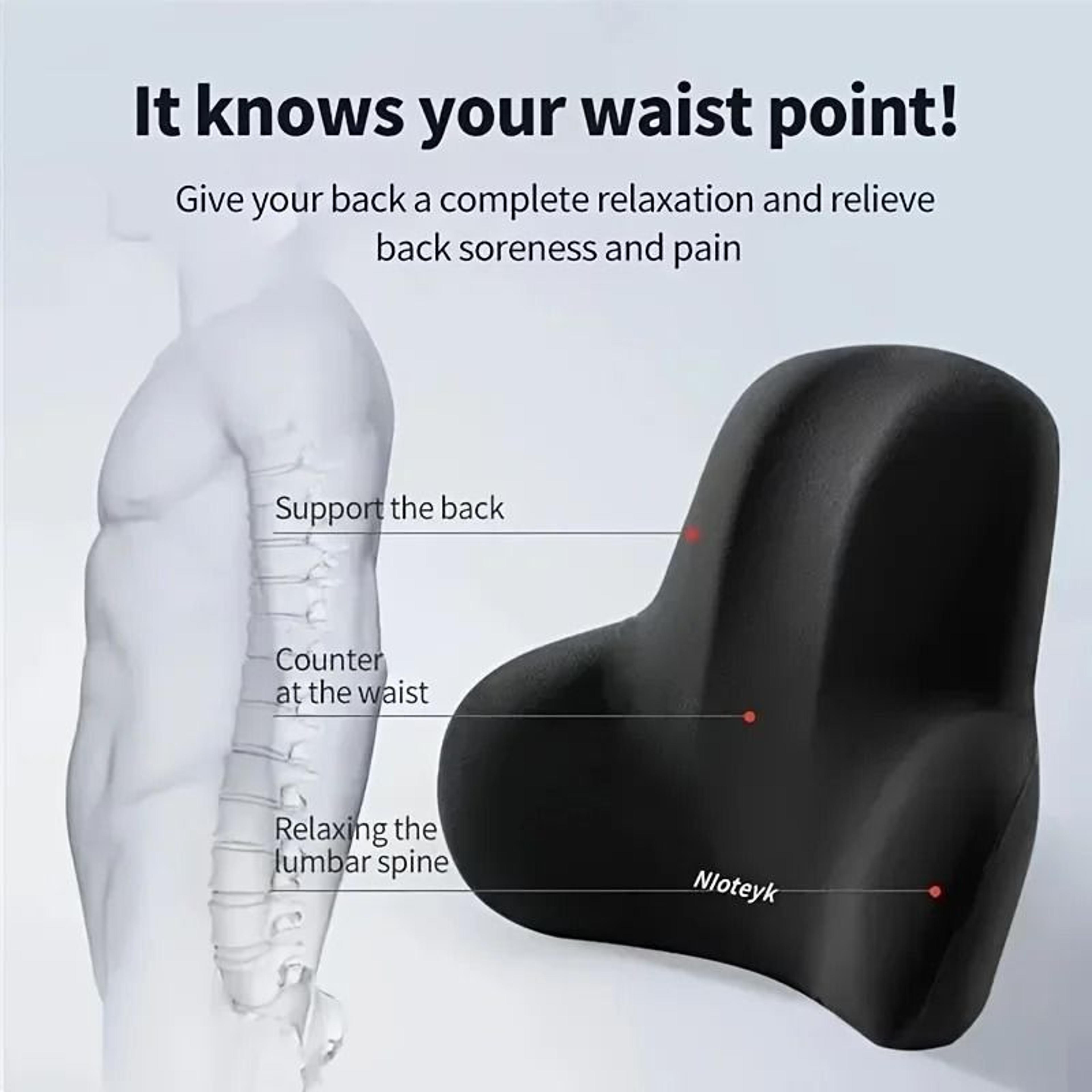Memory Foam Lumbar Support Pillow For Office Car And Gaming Chairs 1