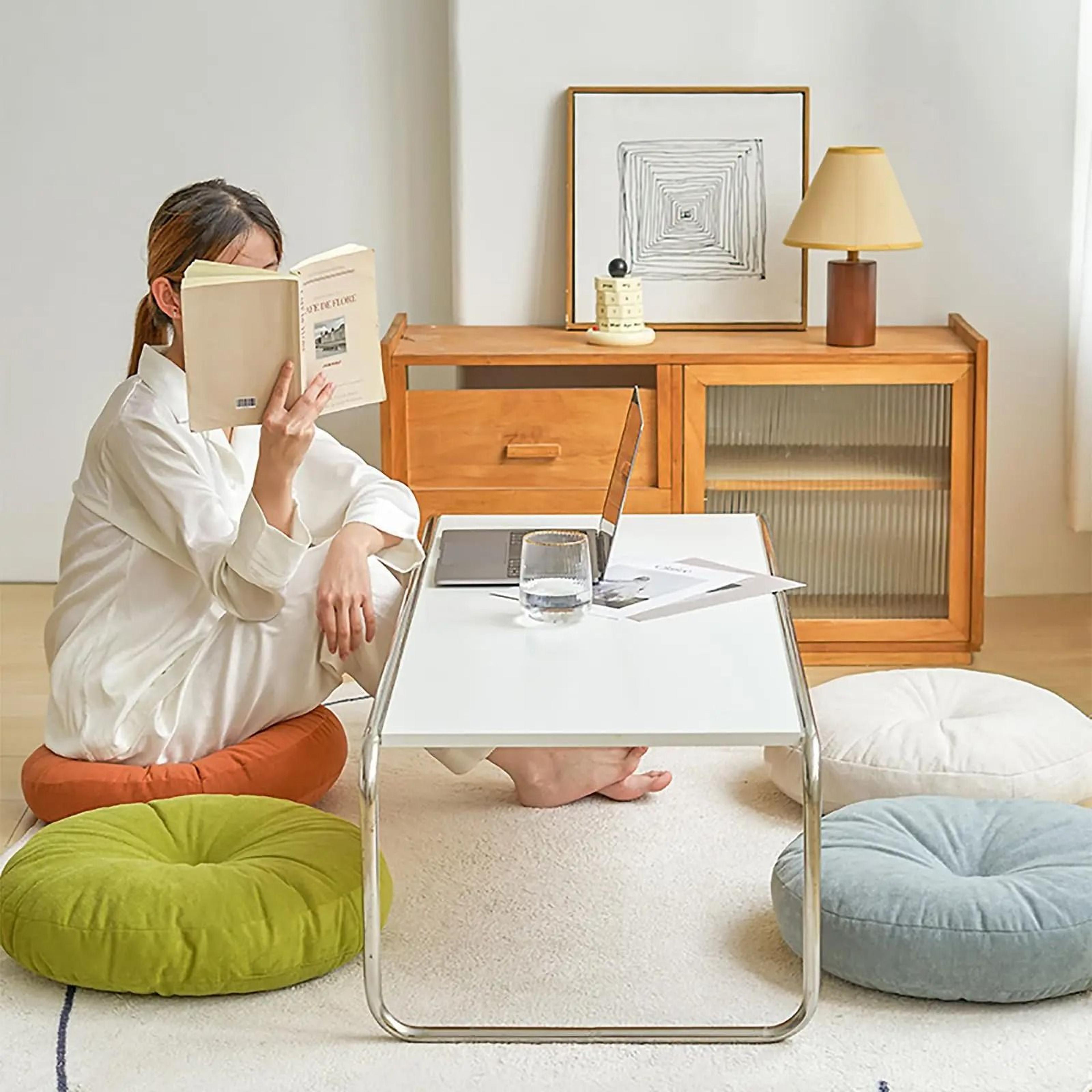 Round Chenille Floor Pillow For Meditation Living Room Balcony And Extra Seating 3
