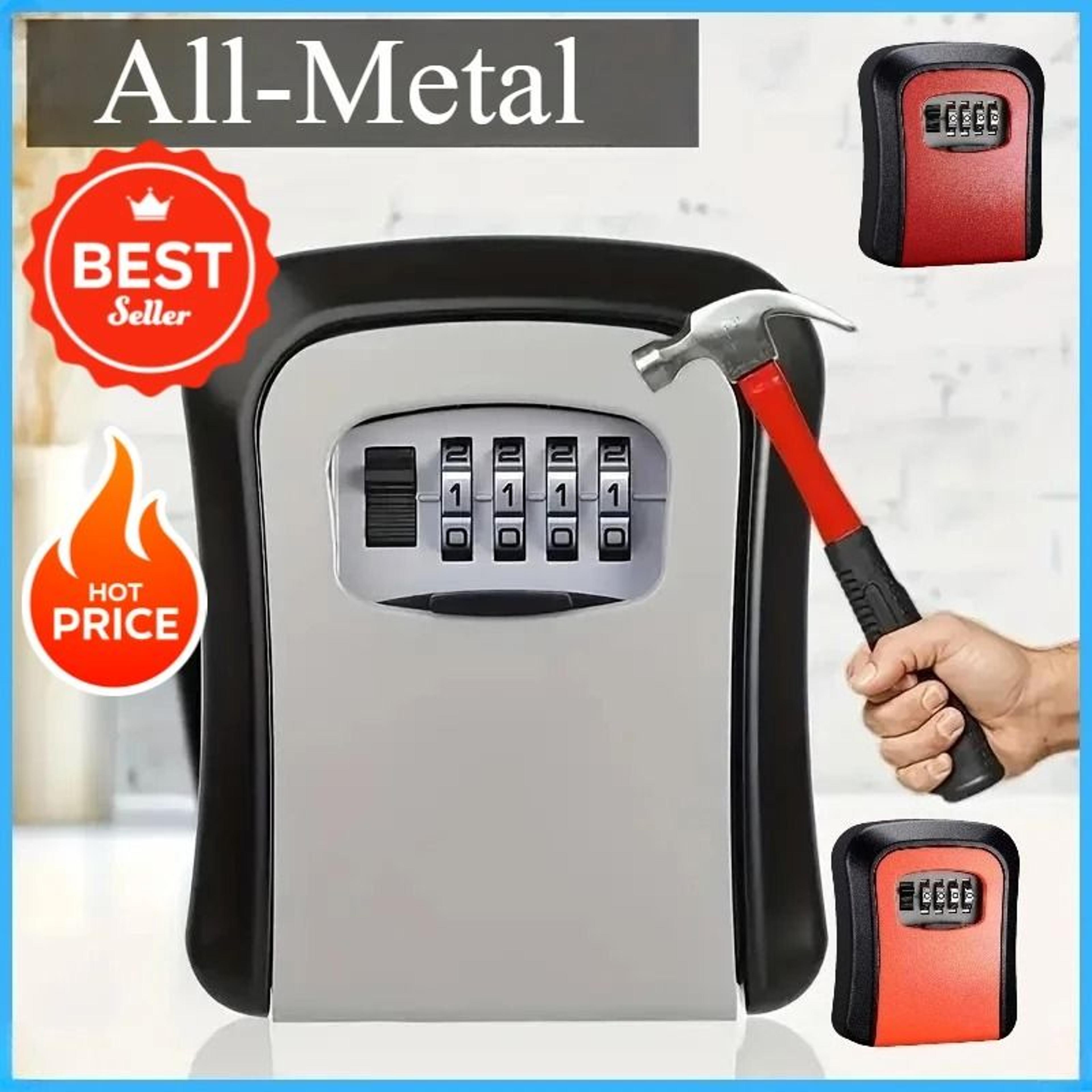 Secure Wall Mounted Key Safe Lock Box With 4 Digit Combination Weather Resistant Metal Key Storage 0