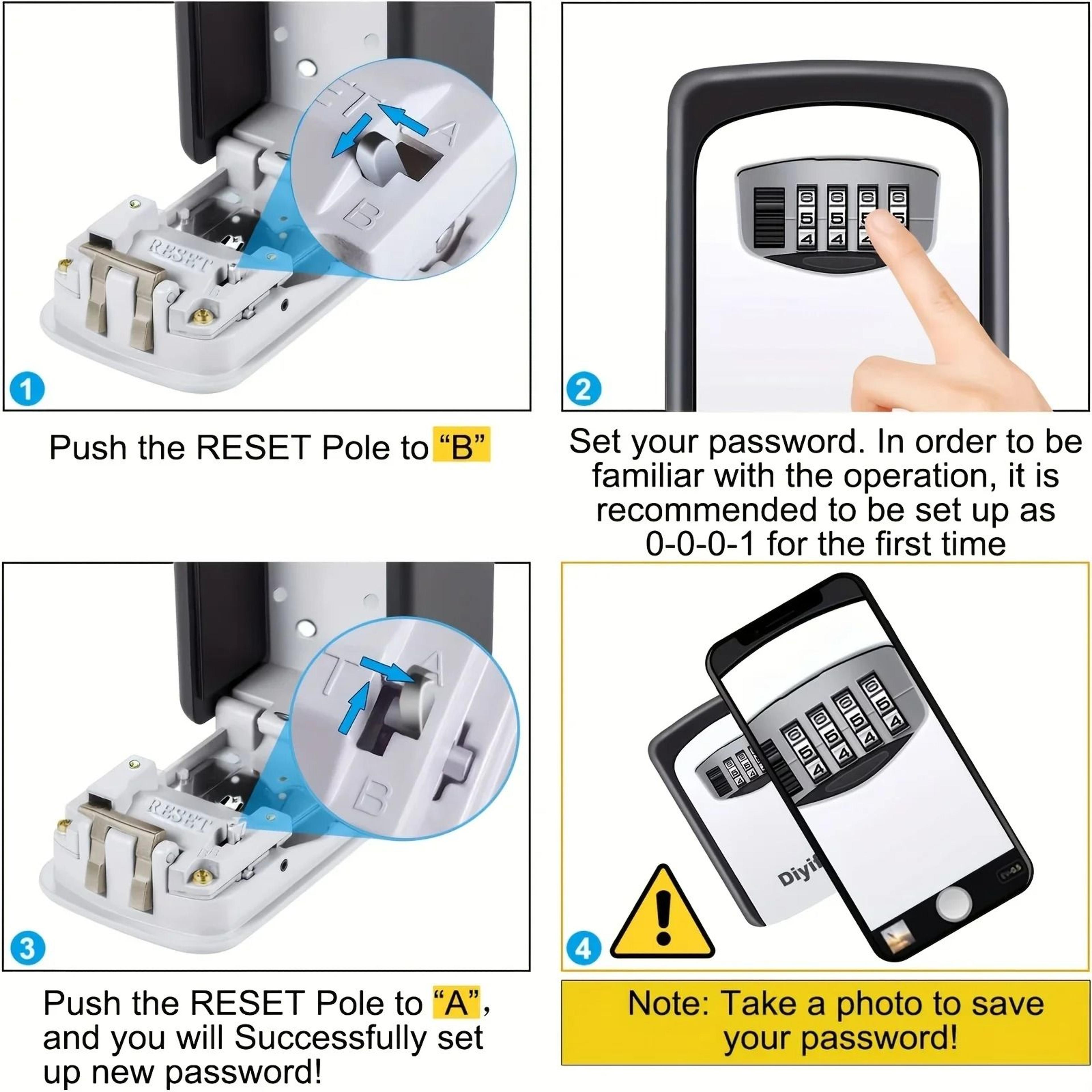 Secure Wall Mounted Key Safe Lock Box With 4 Digit Combination Weather Resistant Metal Key Storage 2