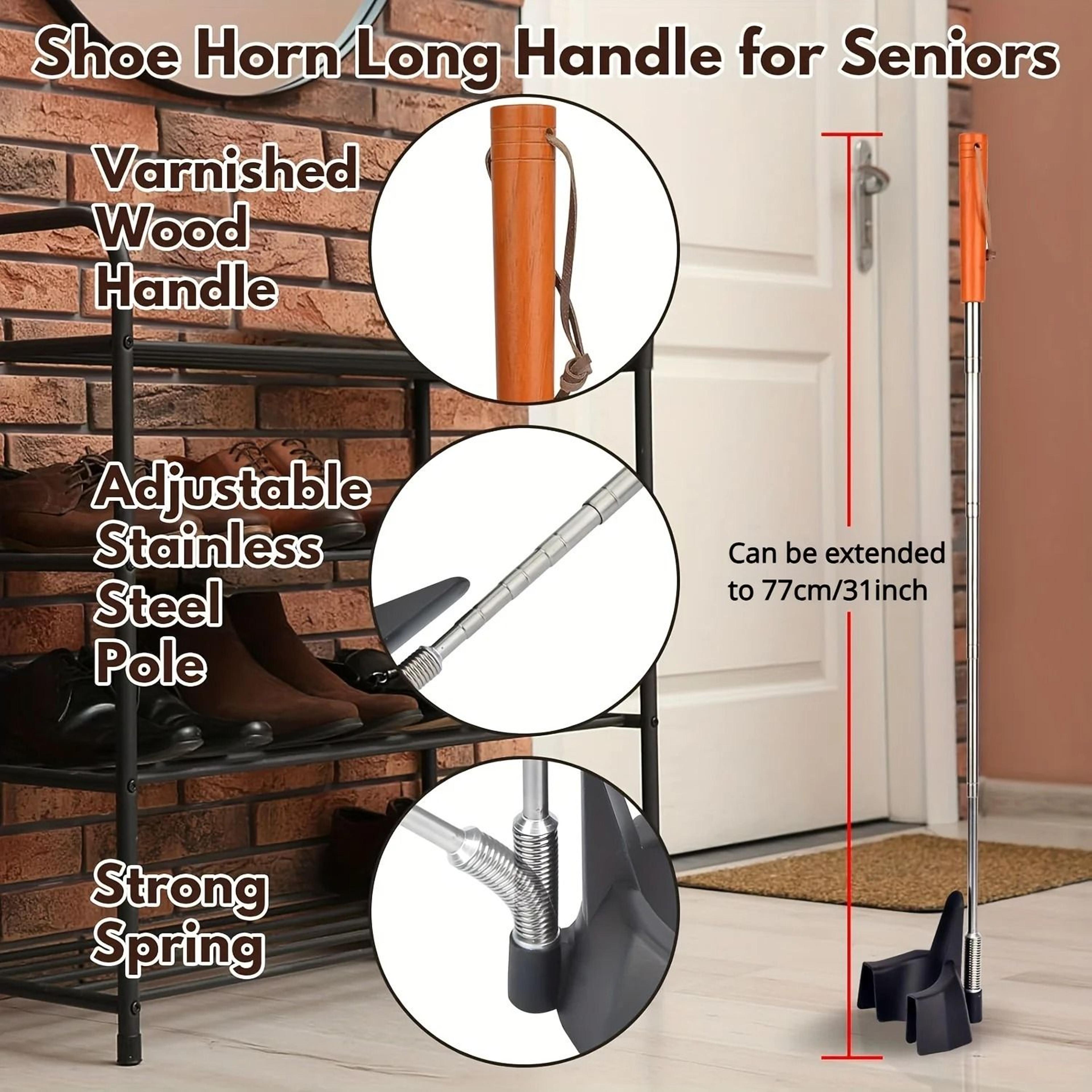 31 Inch Stainless Steel Long Handle Shoe Horn For Seniors Boots And Sneakers 4