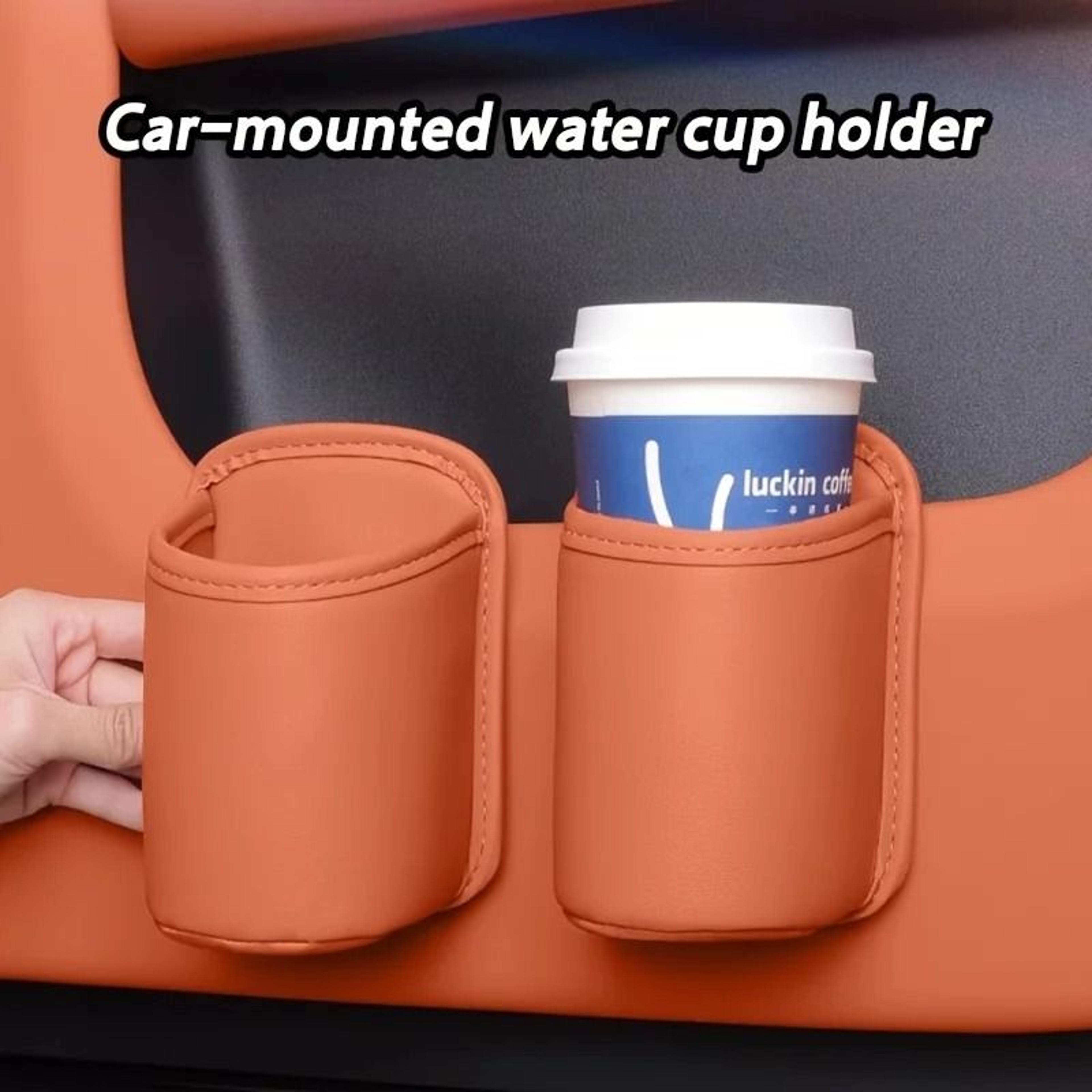Faux Leather Car Cup Holder Organizer Multifunctional Storage Box 0
