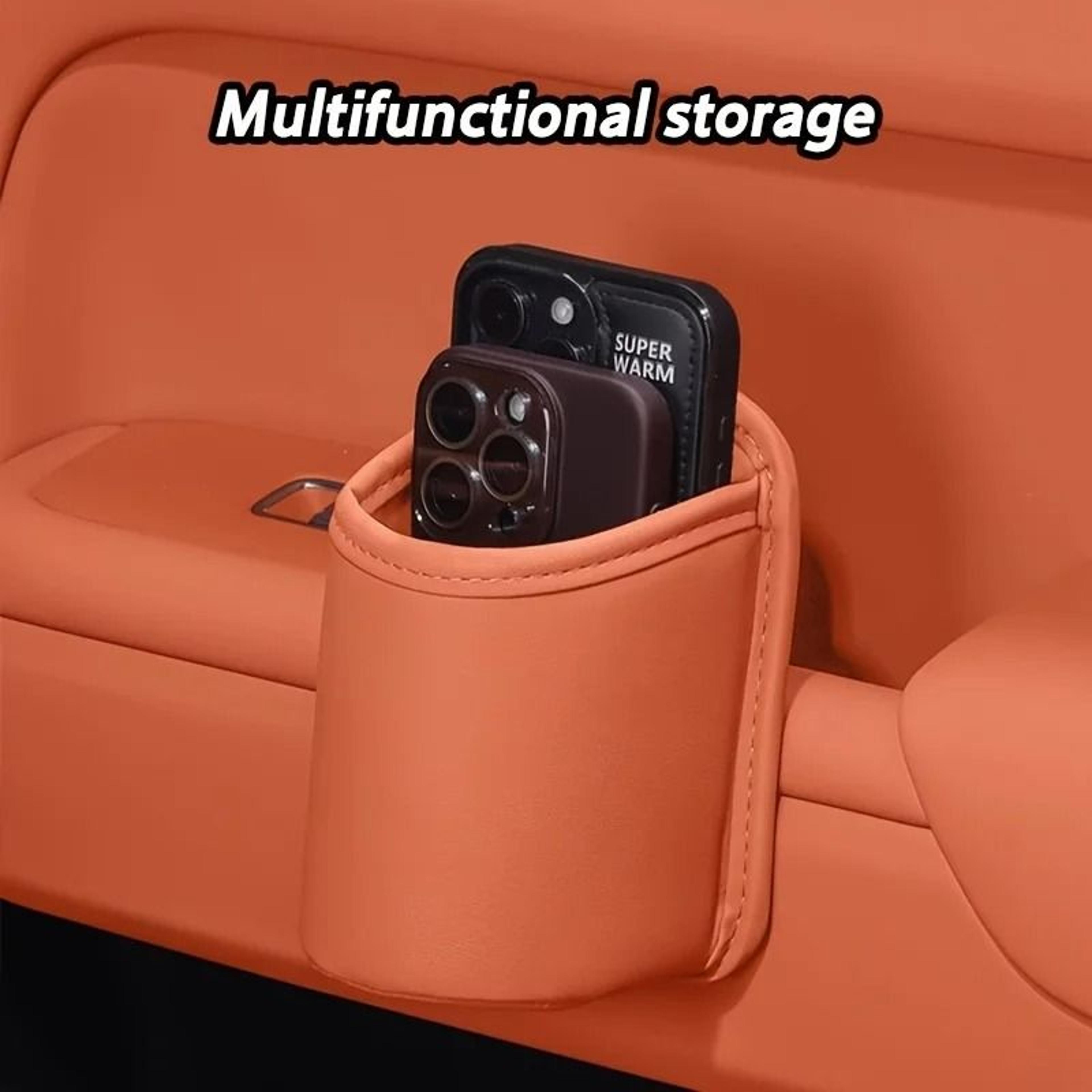 Faux Leather Car Cup Holder Organizer Multifunctional Storage Box 3