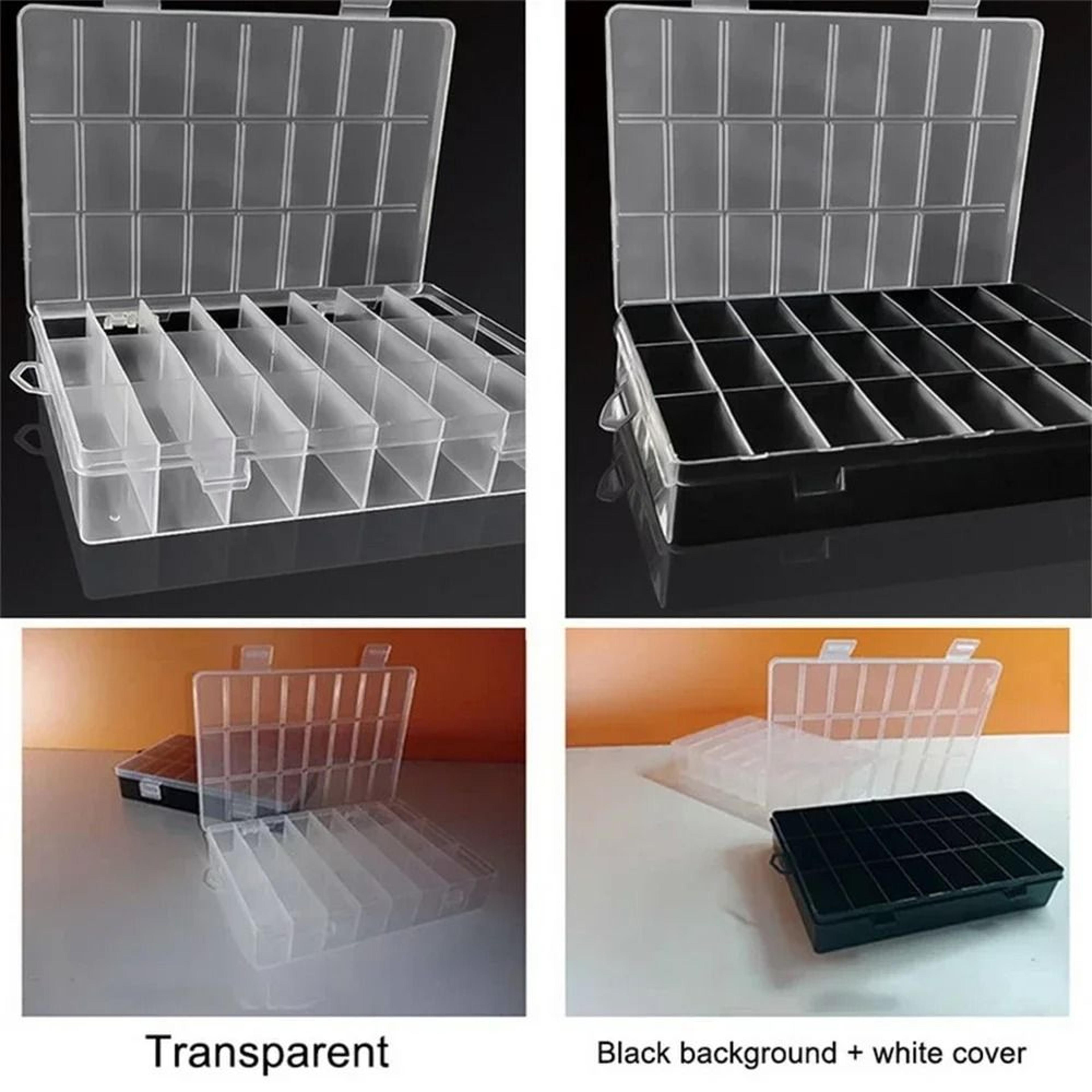24 Grid Clear Plastic Organizer Box Compartment Storage Case For Crafts Beads Jewelry 3