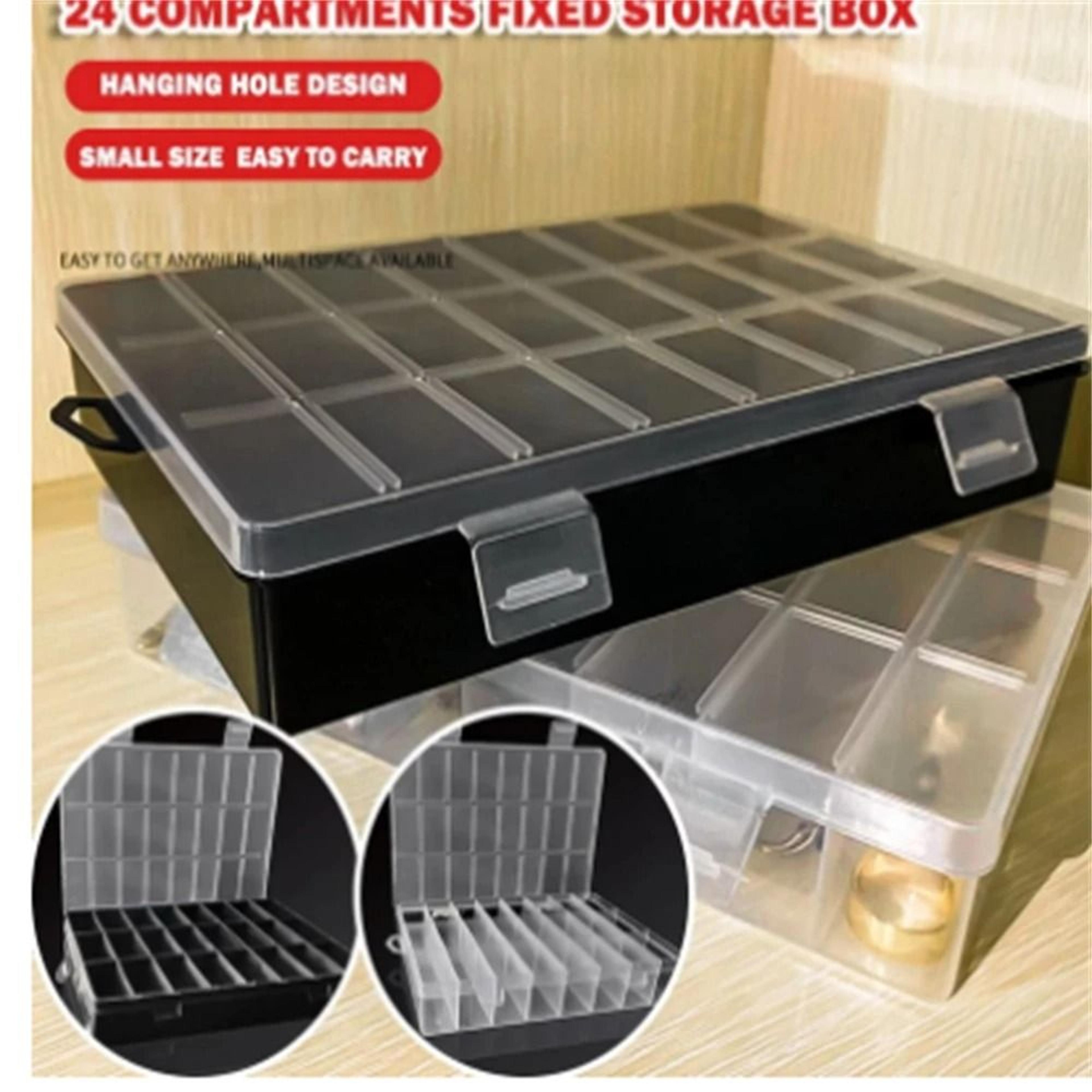 24 Grid Clear Plastic Organizer Box Compartment Storage Case For Crafts Beads Jewelry 4