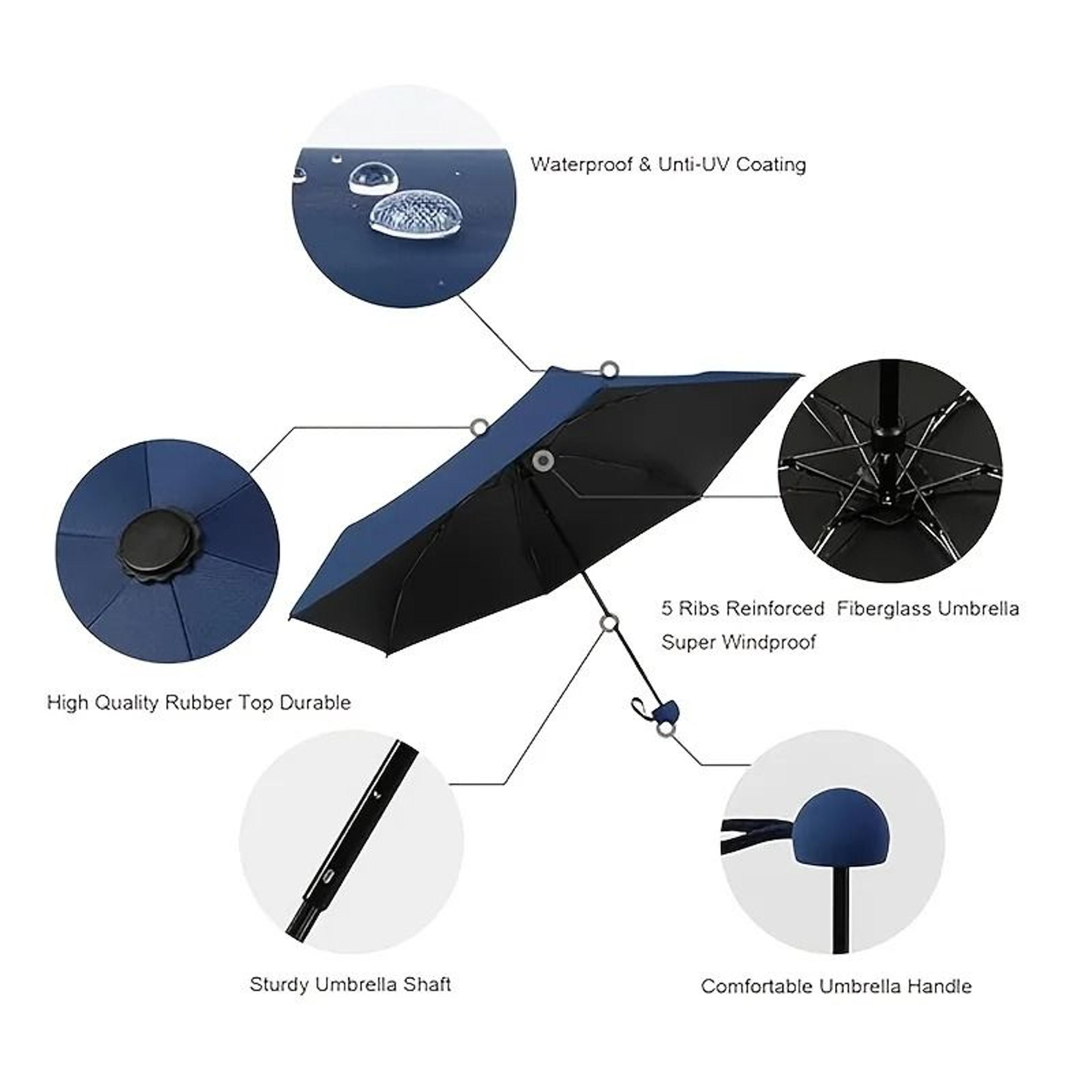 Compact Mini Travel Umbrella UV Protection Lightweight 5 Fold Capsule Sunshade 5