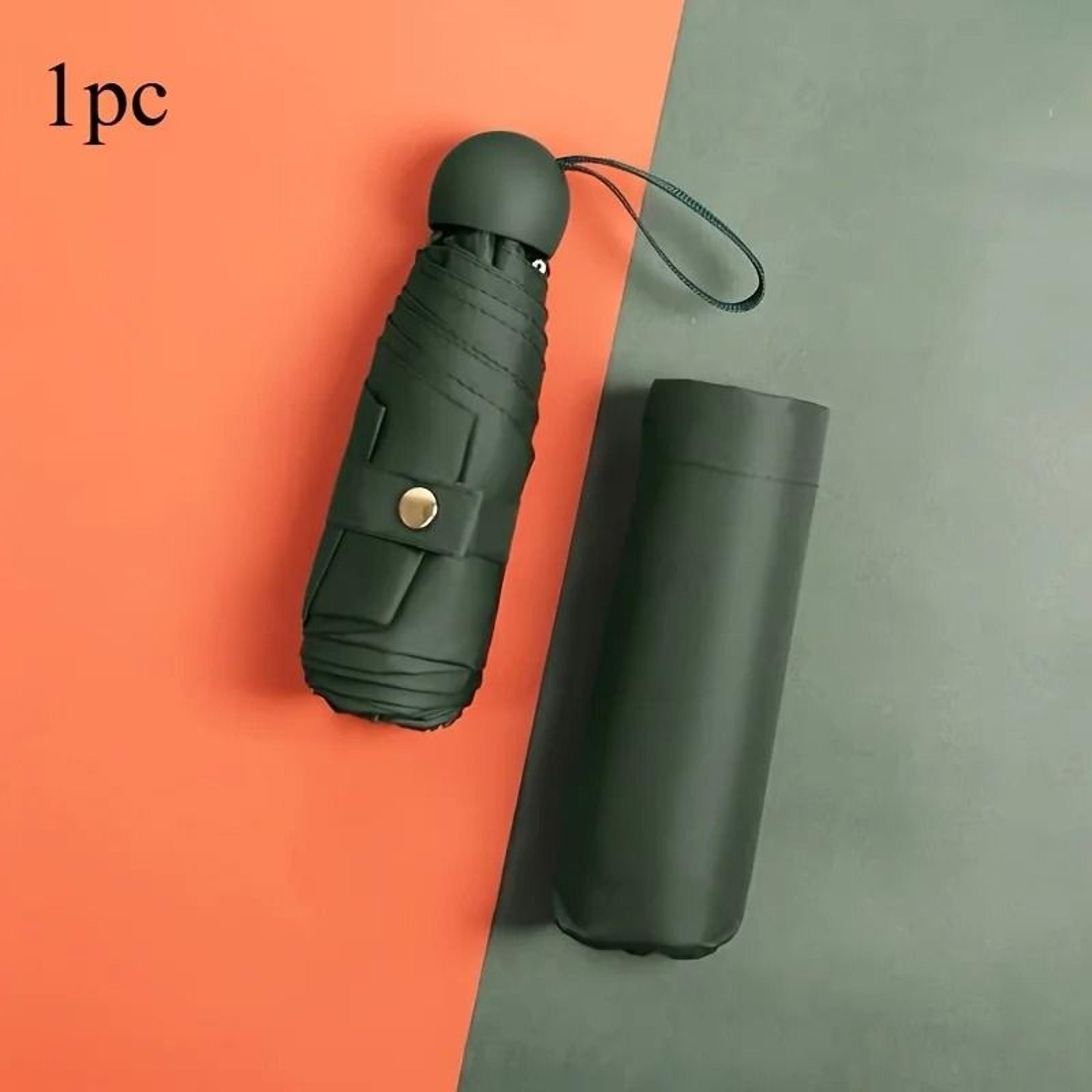 Compact Mini Travel Umbrella UV Protection Lightweight 5 Fold Capsule Sunshade 6