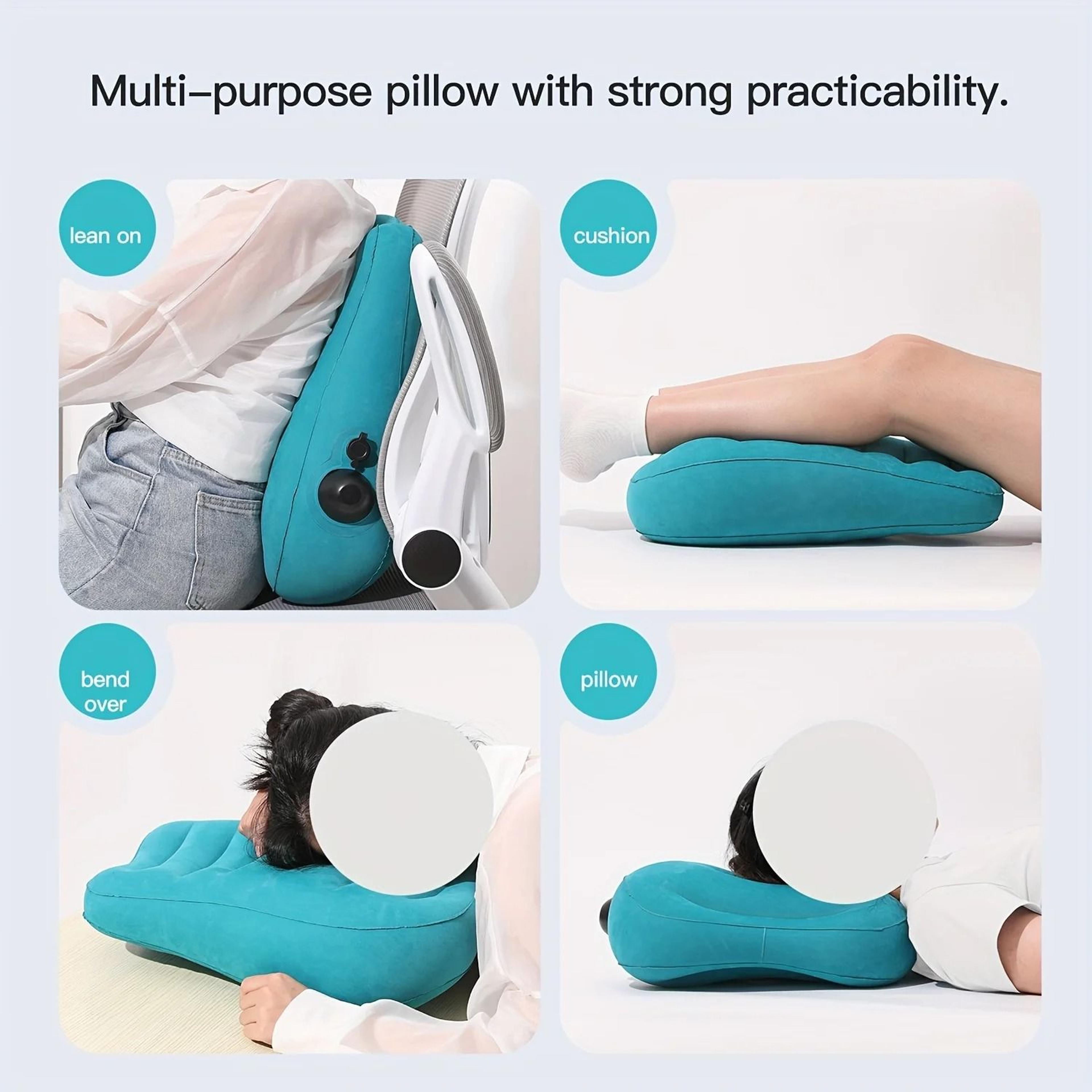 Inflatable Lumbar Support Pillow Press Type Travel Back Cushion For Flights 5