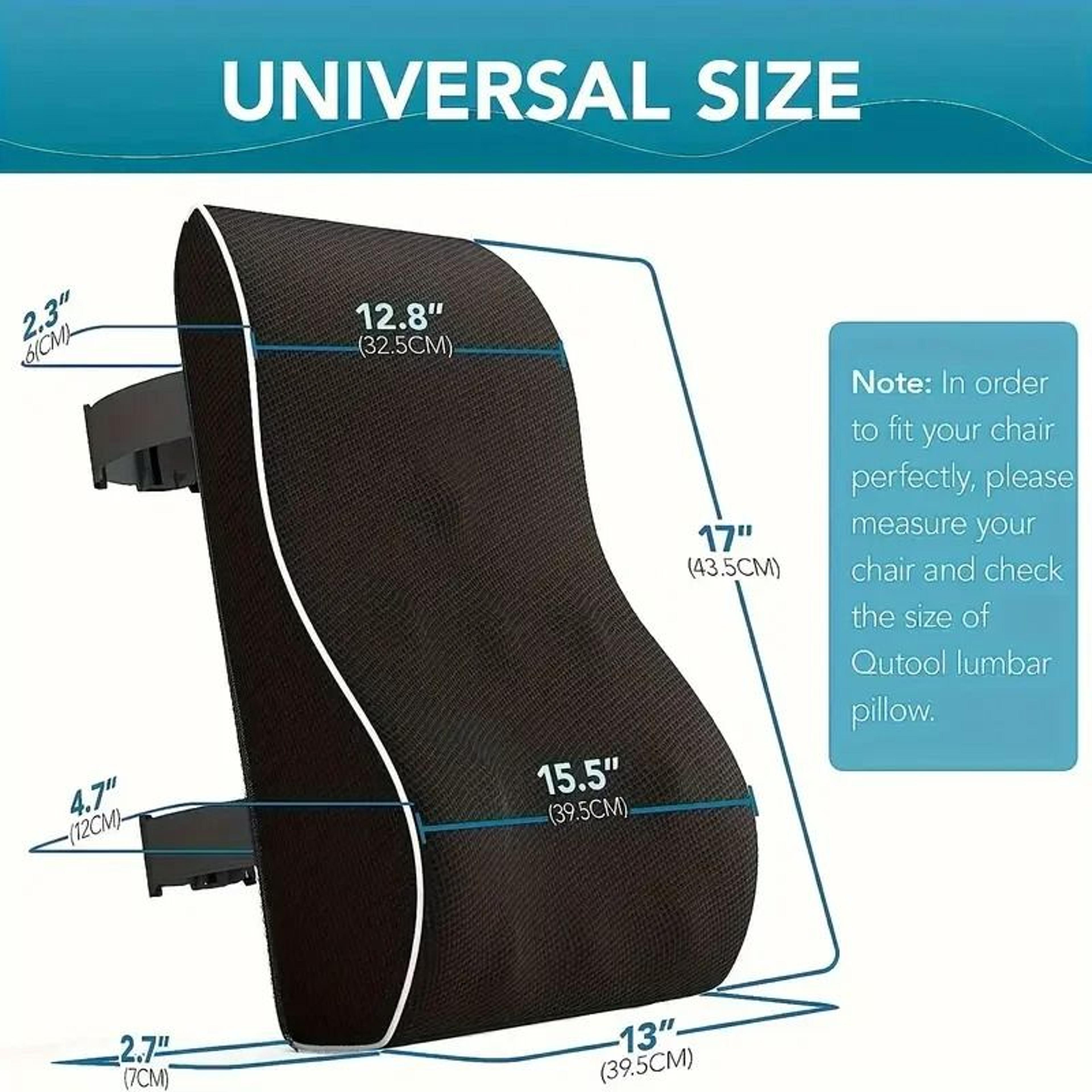 Memory Foam Lumbar Support Pillow With Adjustable Spine Cushion And Breathable Mesh Cover 1