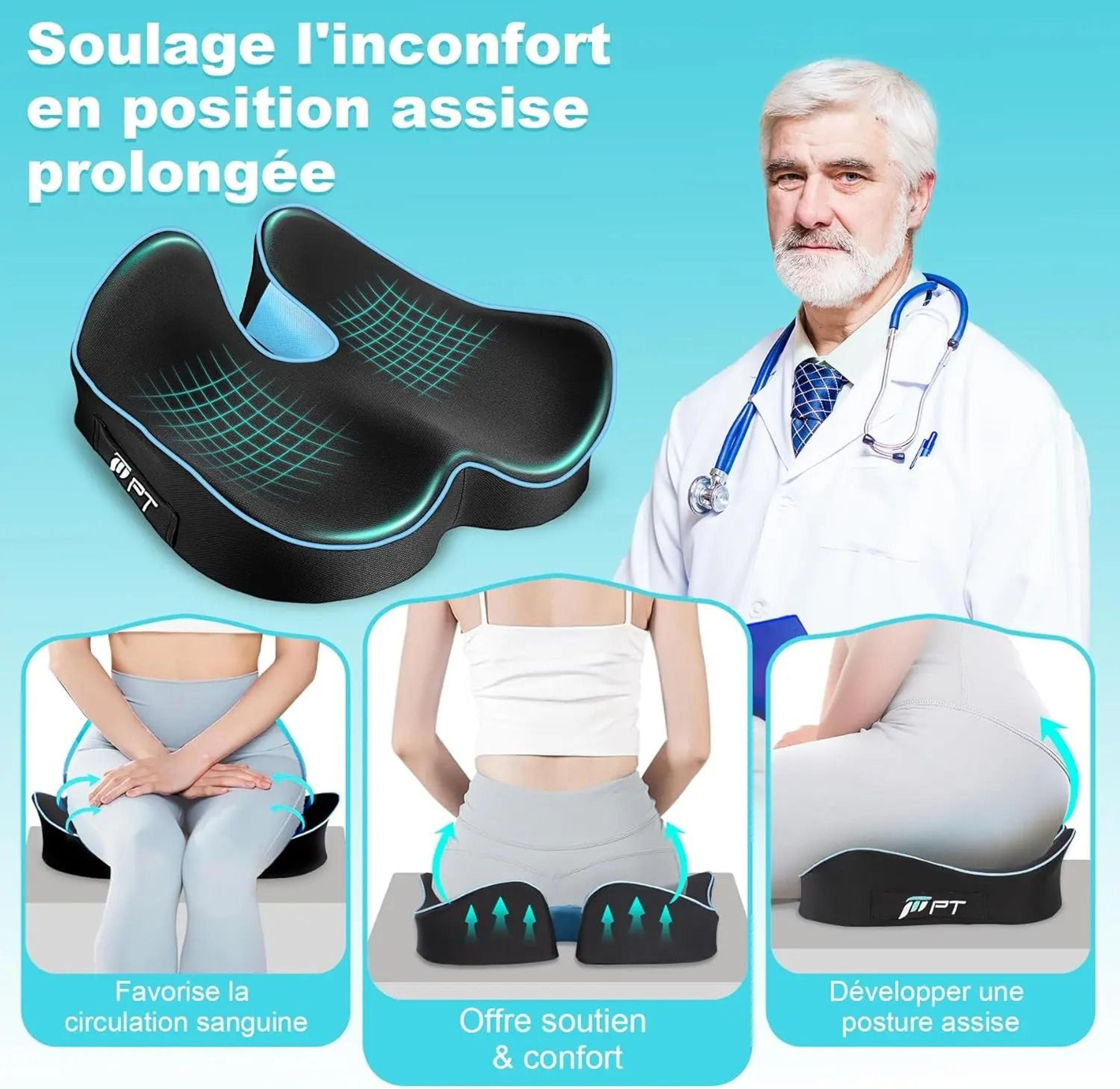 Ergonomic Memory Foam Seat Cushion For Office Chair Car Travel And Tailbone Support 6