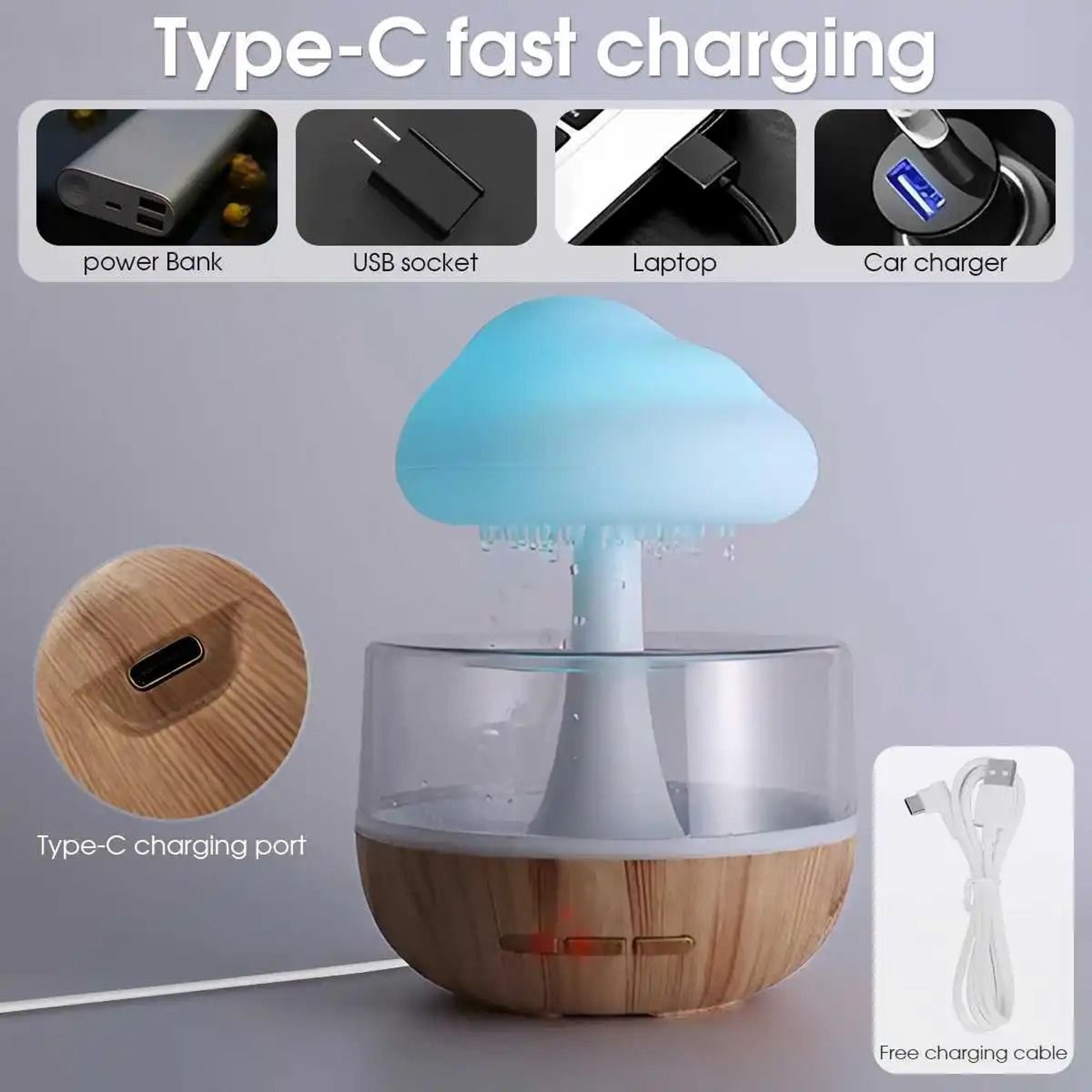 Rain Cloud Humidifier With Colorful Night Light And Essential Oil Diffuser 4