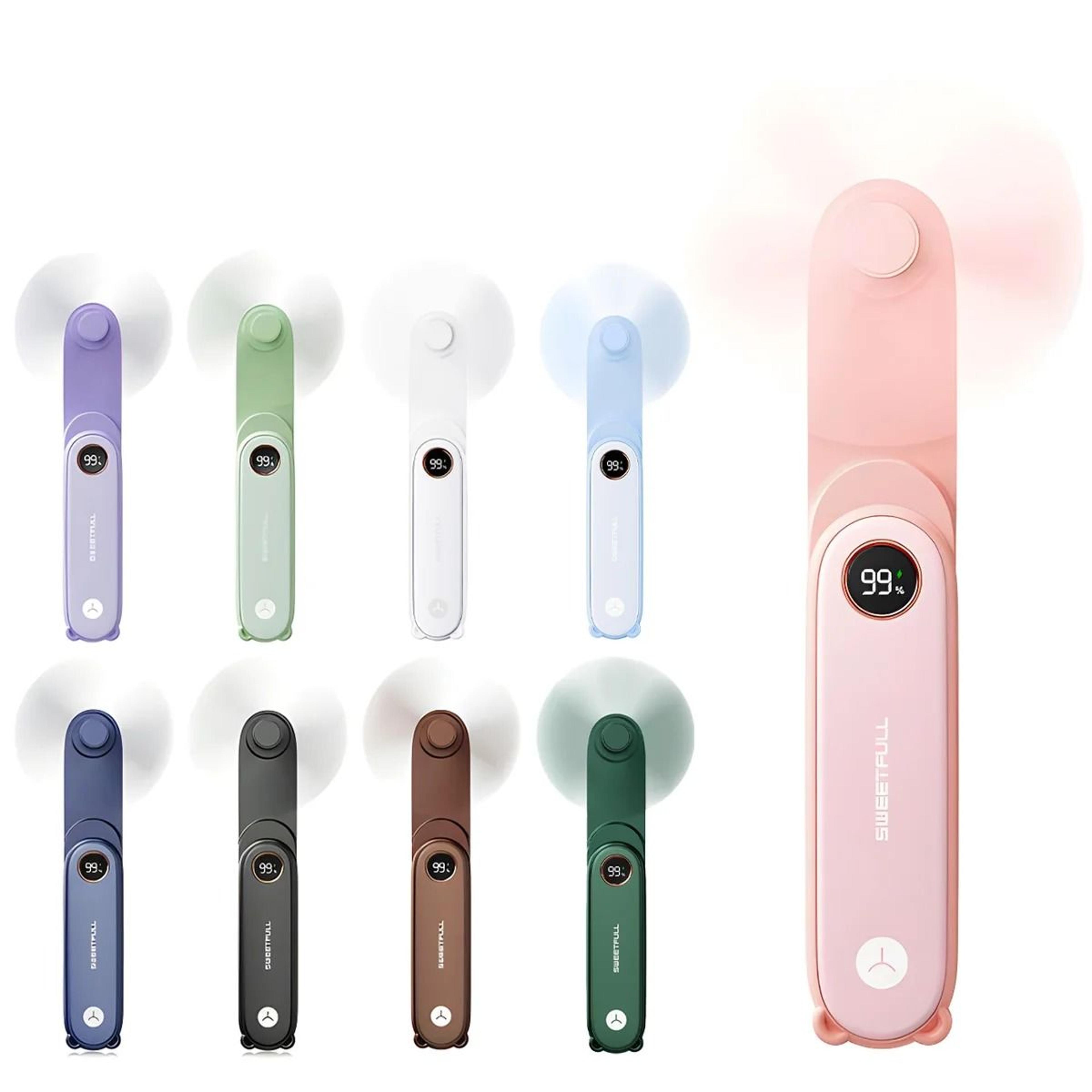 USB Rechargeable Folding Handheld Fan With Light For Outdoor Travel 2