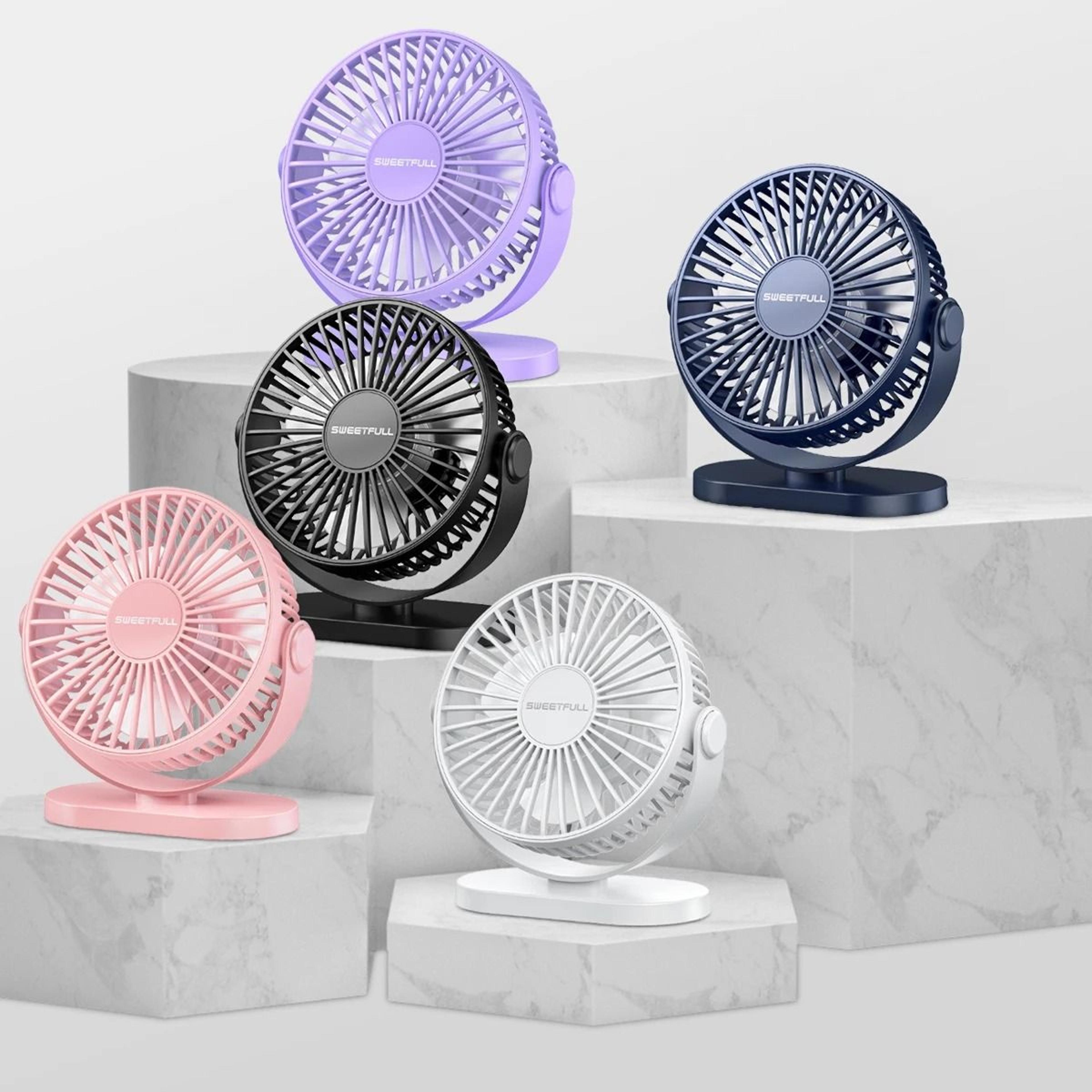 USB Mini Desk Fan With Wall Mount And 3 Speed Air Circulation 3