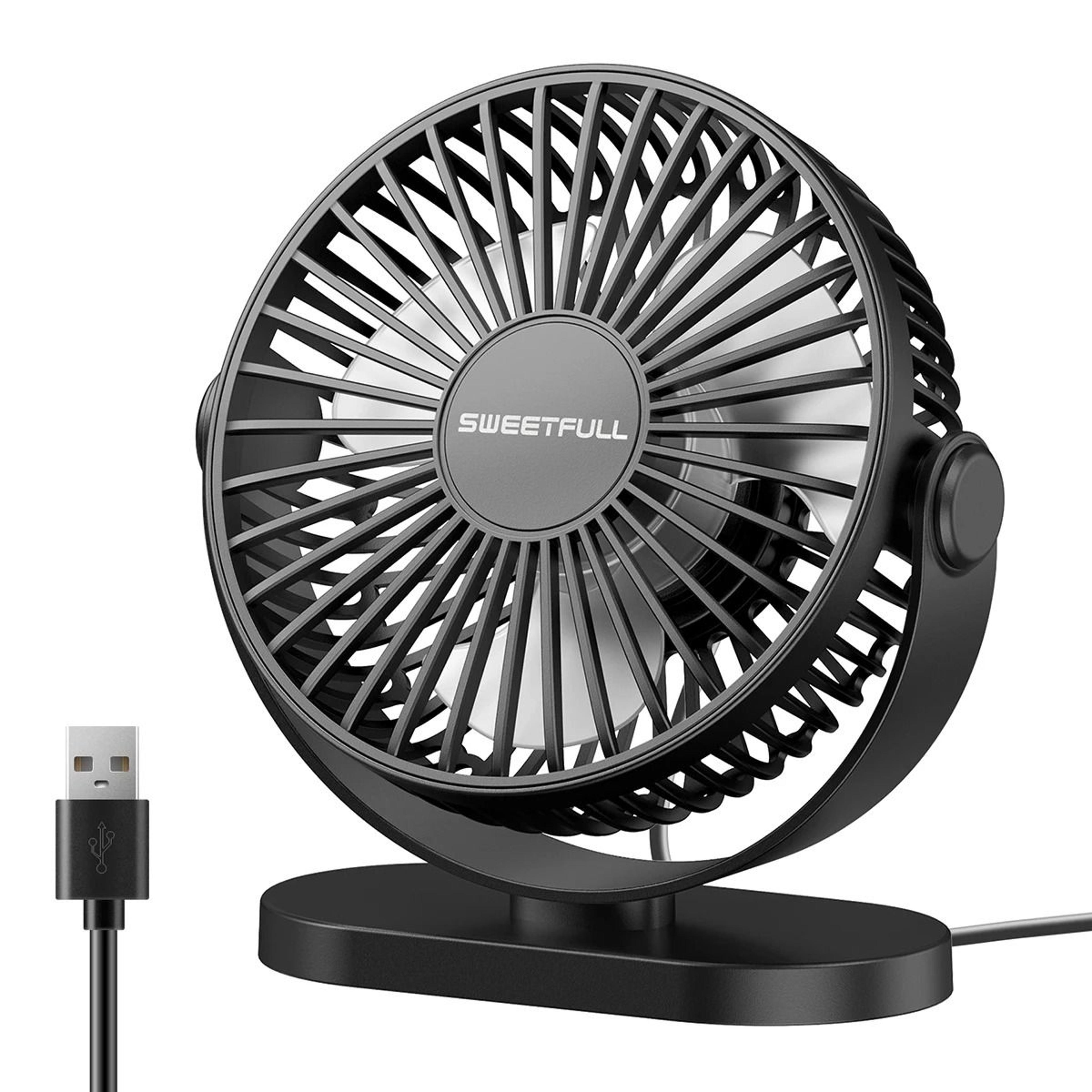USB Mini Desk Fan With Wall Mount And 3 Speed Air Circulation 13