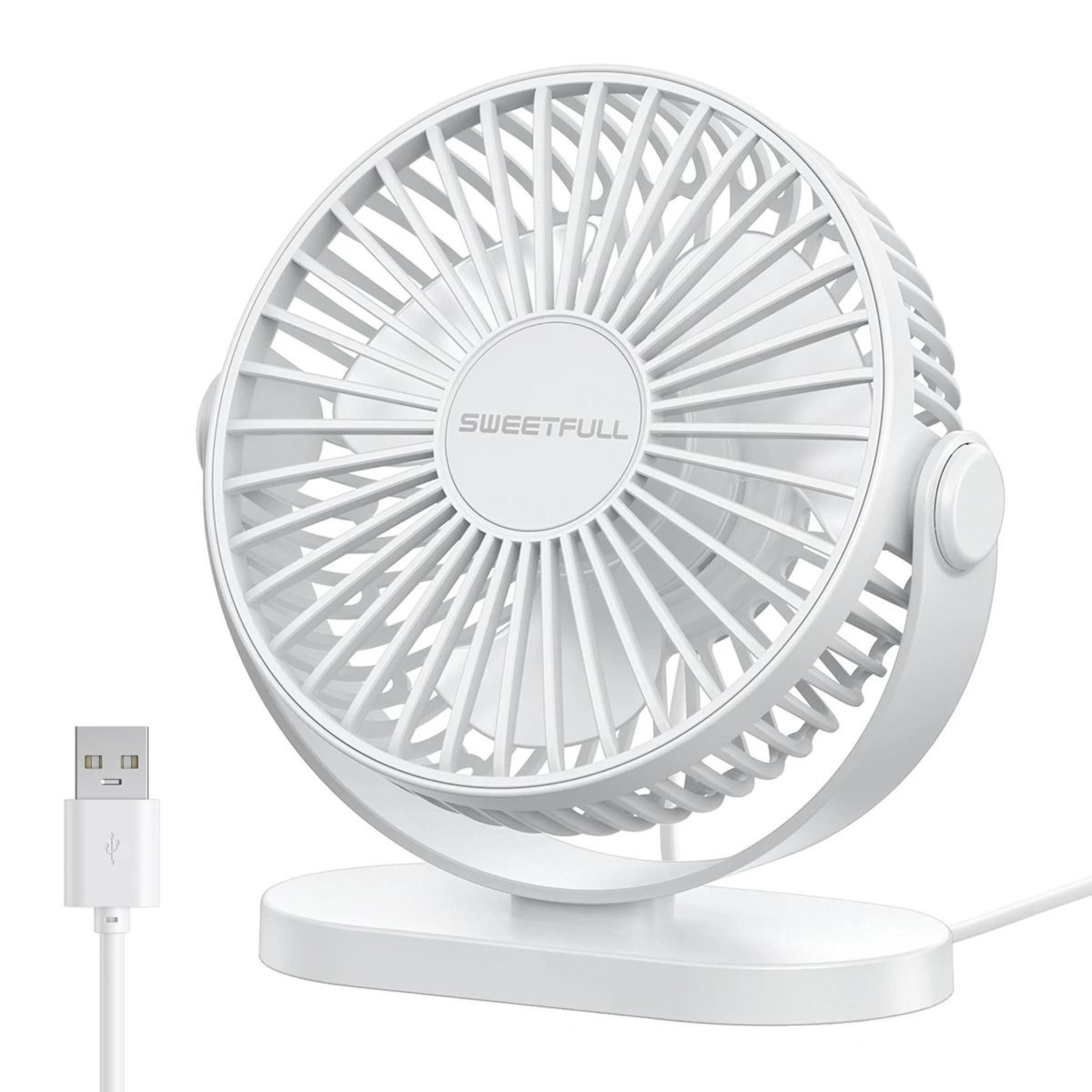 USB Mini Desk Fan With Wall Mount And 3 Speed Air Circulation 8