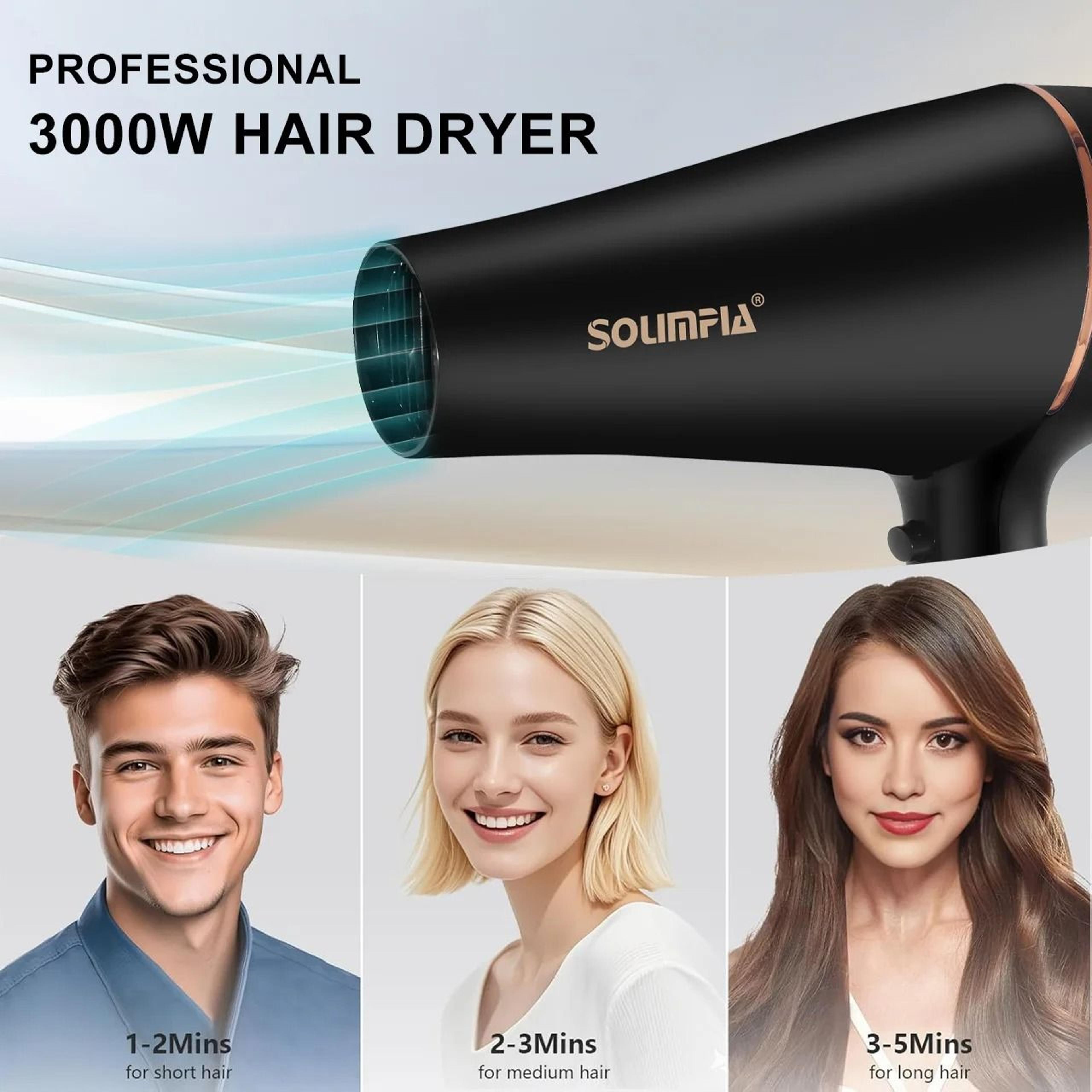 Household Negative Ion Hair Dryer With 5 Heat And Wind Settings 3