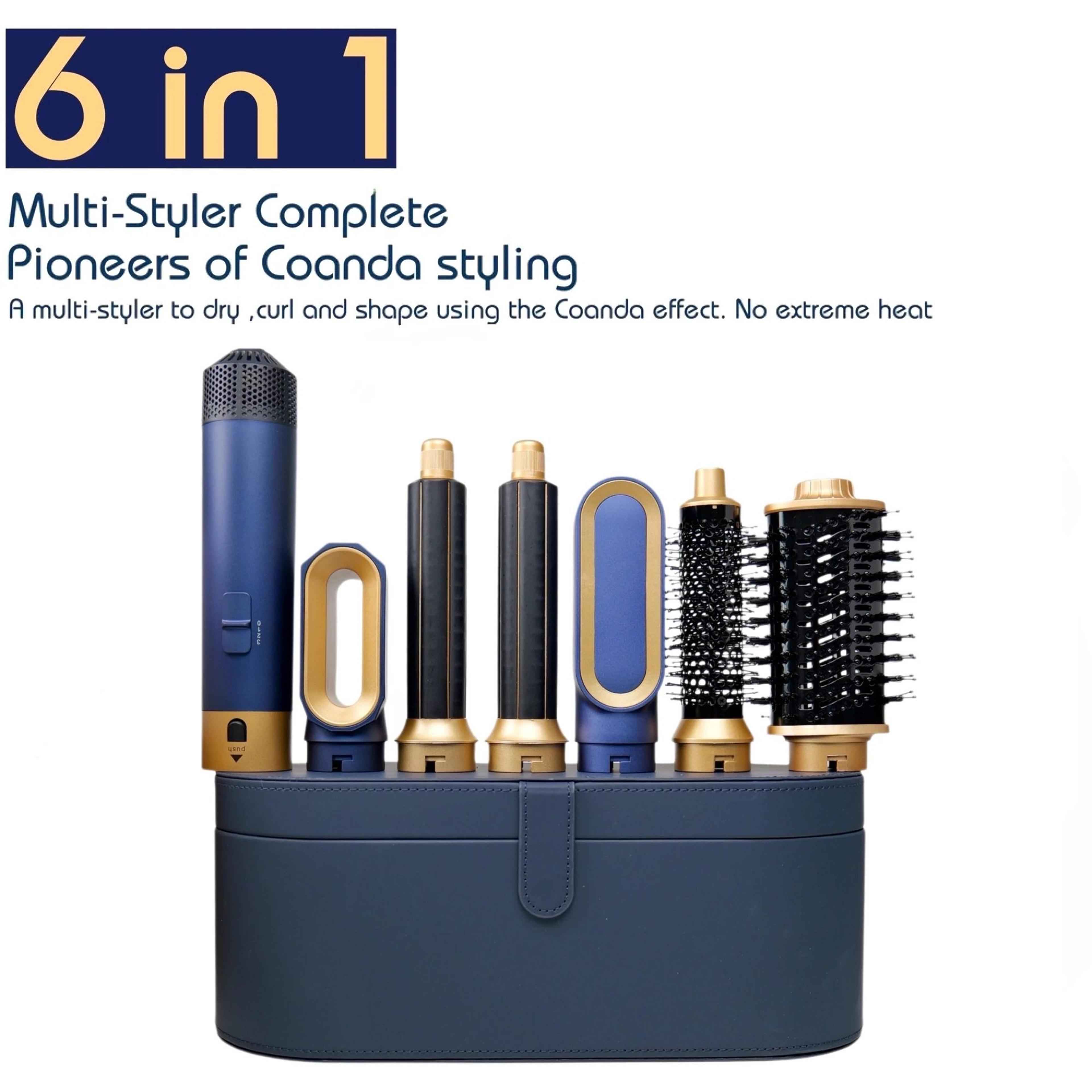 6 in 1 hair styler hot air brush with curling barrel set