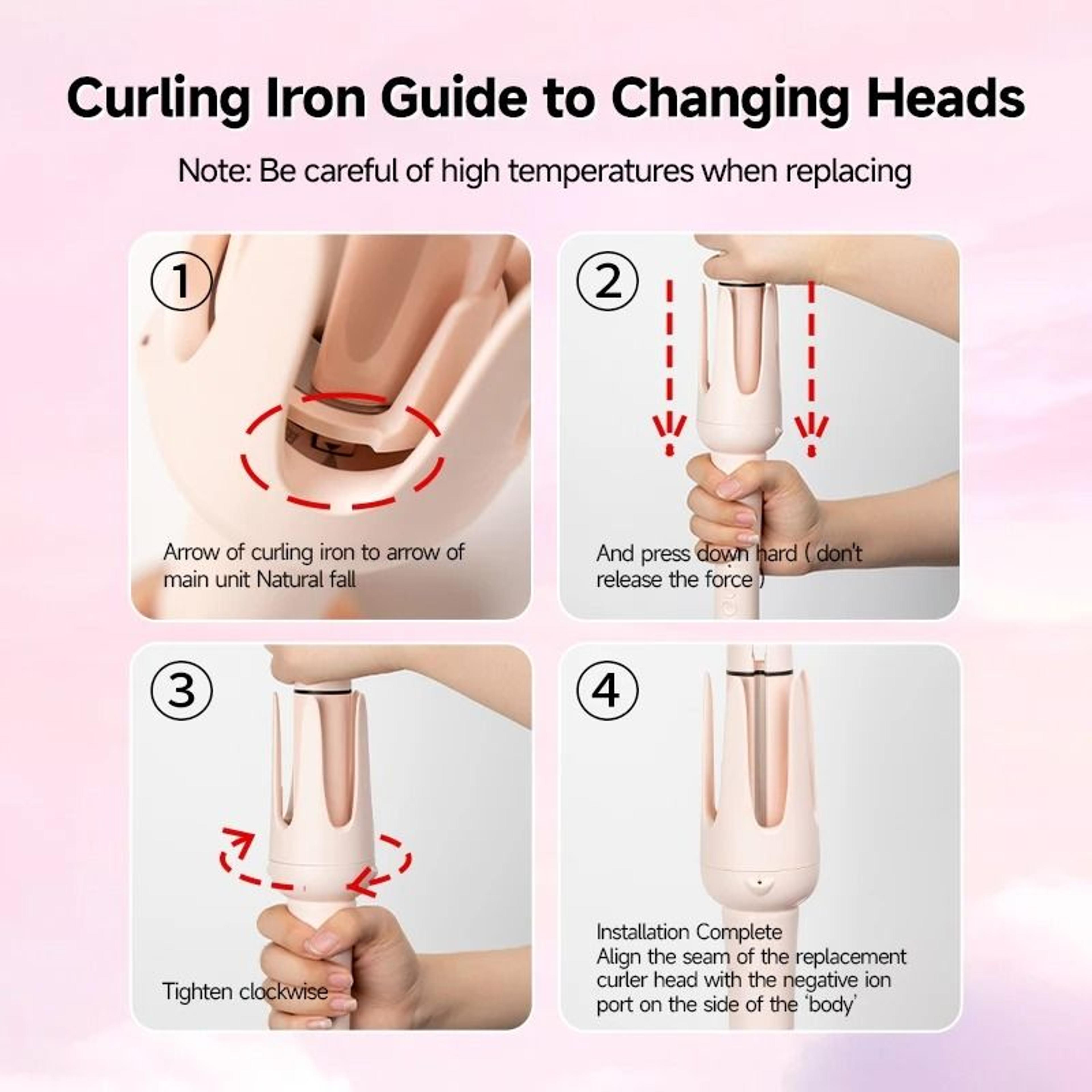 Professional Automatic Curling Iron Rotating Hair Curler Ceramic Negative Ion Styling Wand 5