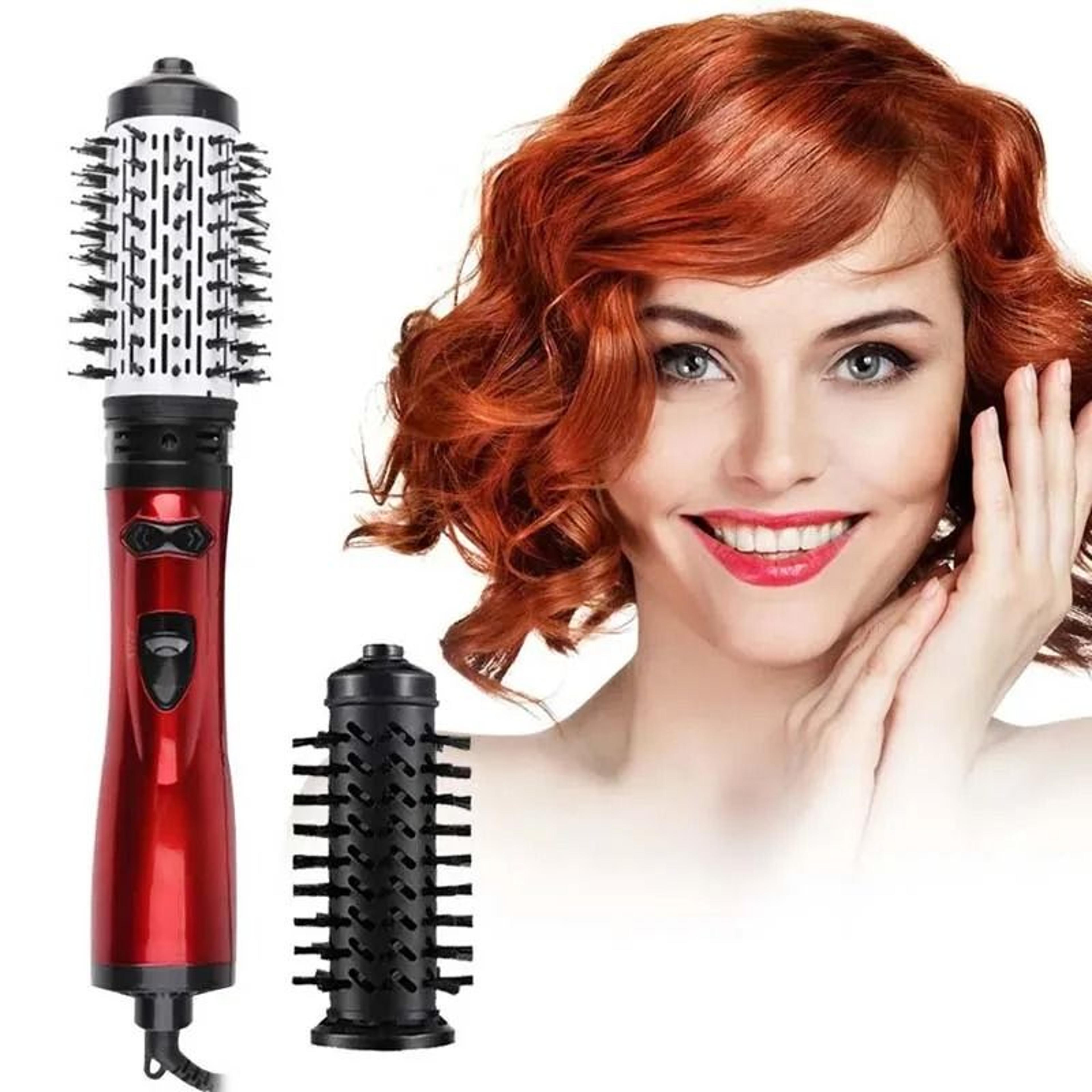 professional rotating hair dryer brush hot air blow dryer brush with 2 interchangeable heads