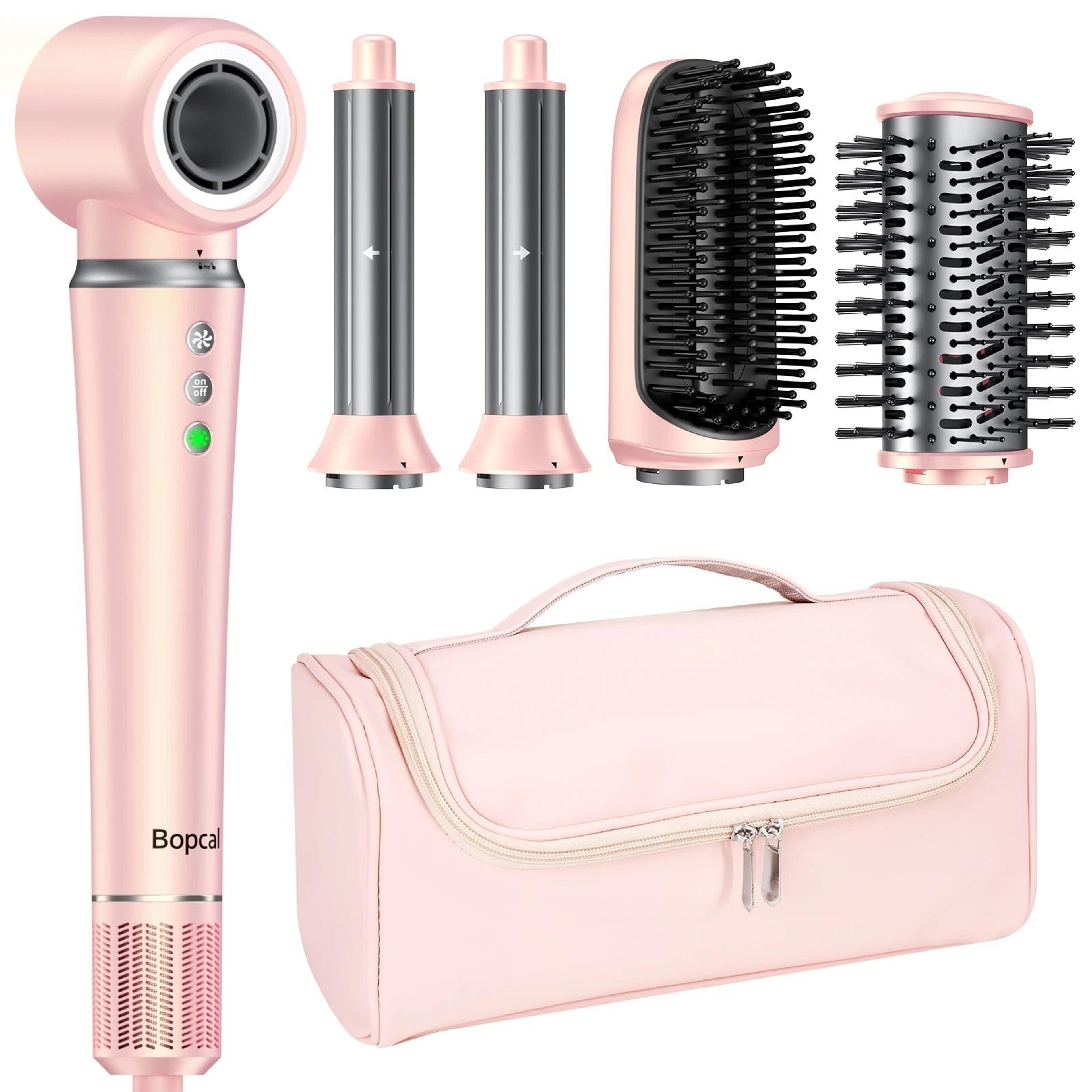 5 in 1 hot air styler hair dryer brush with auto wrap curler and travel bag