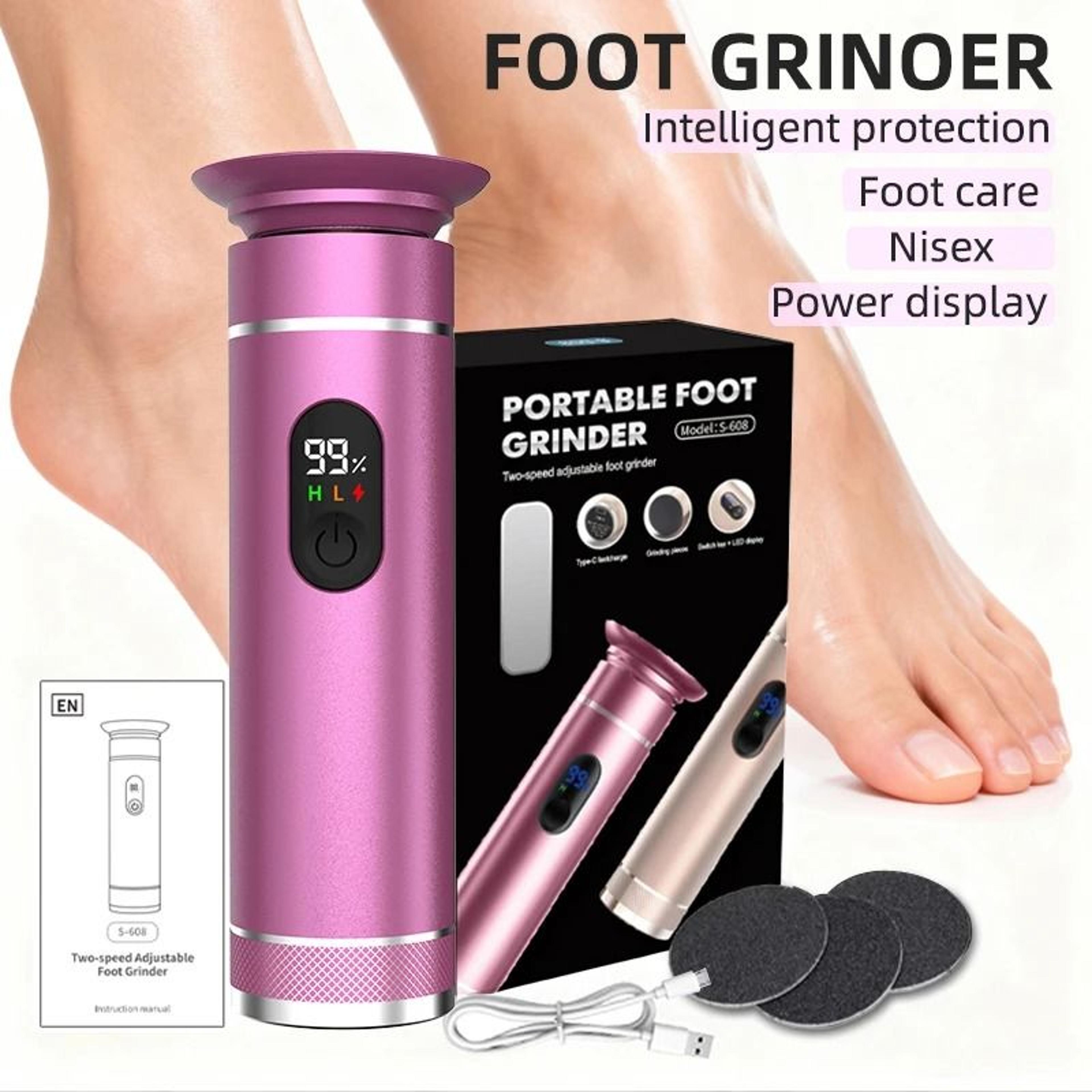 premium aluminum alloy electric foot grinder rechargeable callus remover pedicure tool
