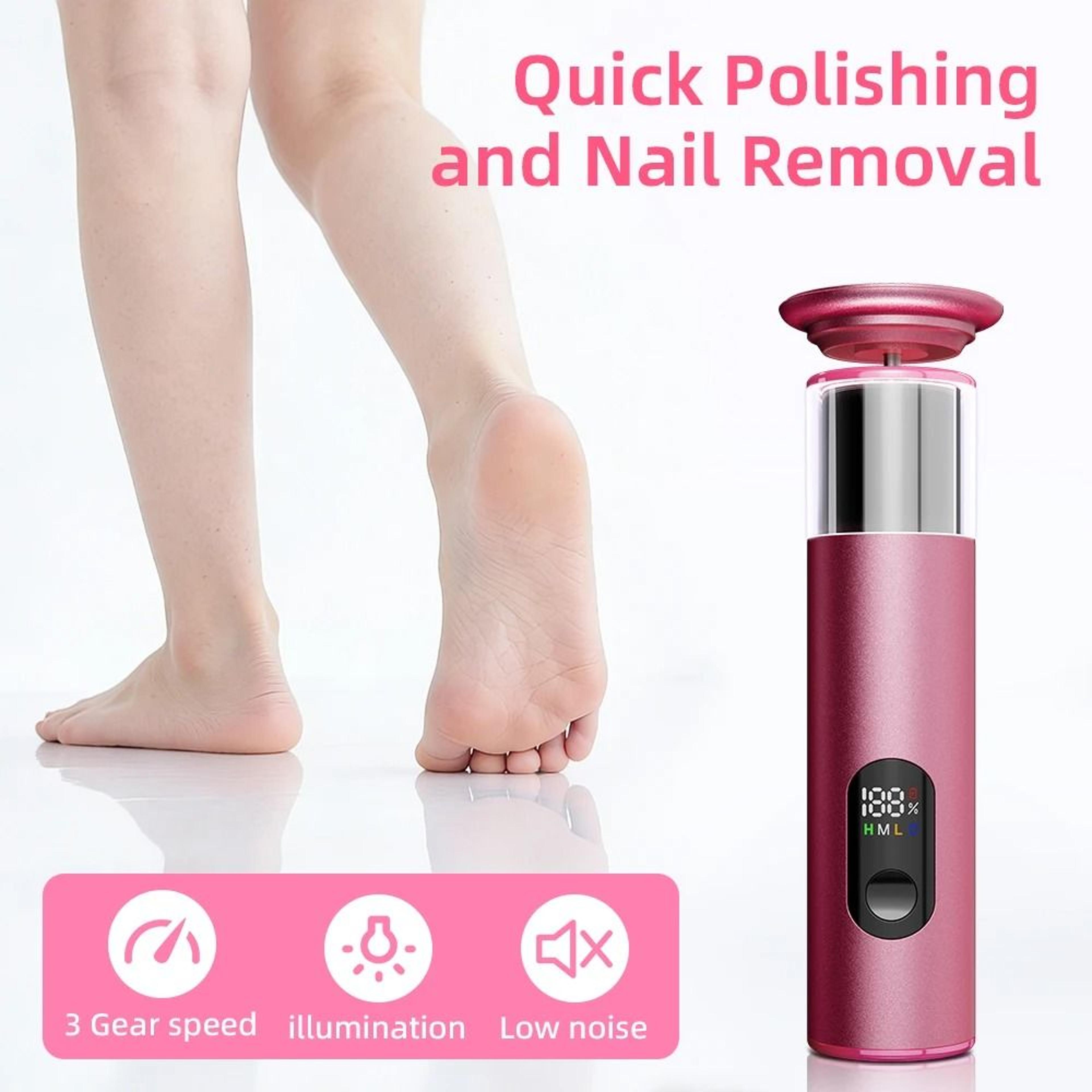 2 In 1 Electric Foot File Rechargeable Callus Remover And Nail Pedicure Tool With 60 Sanding Discs 3