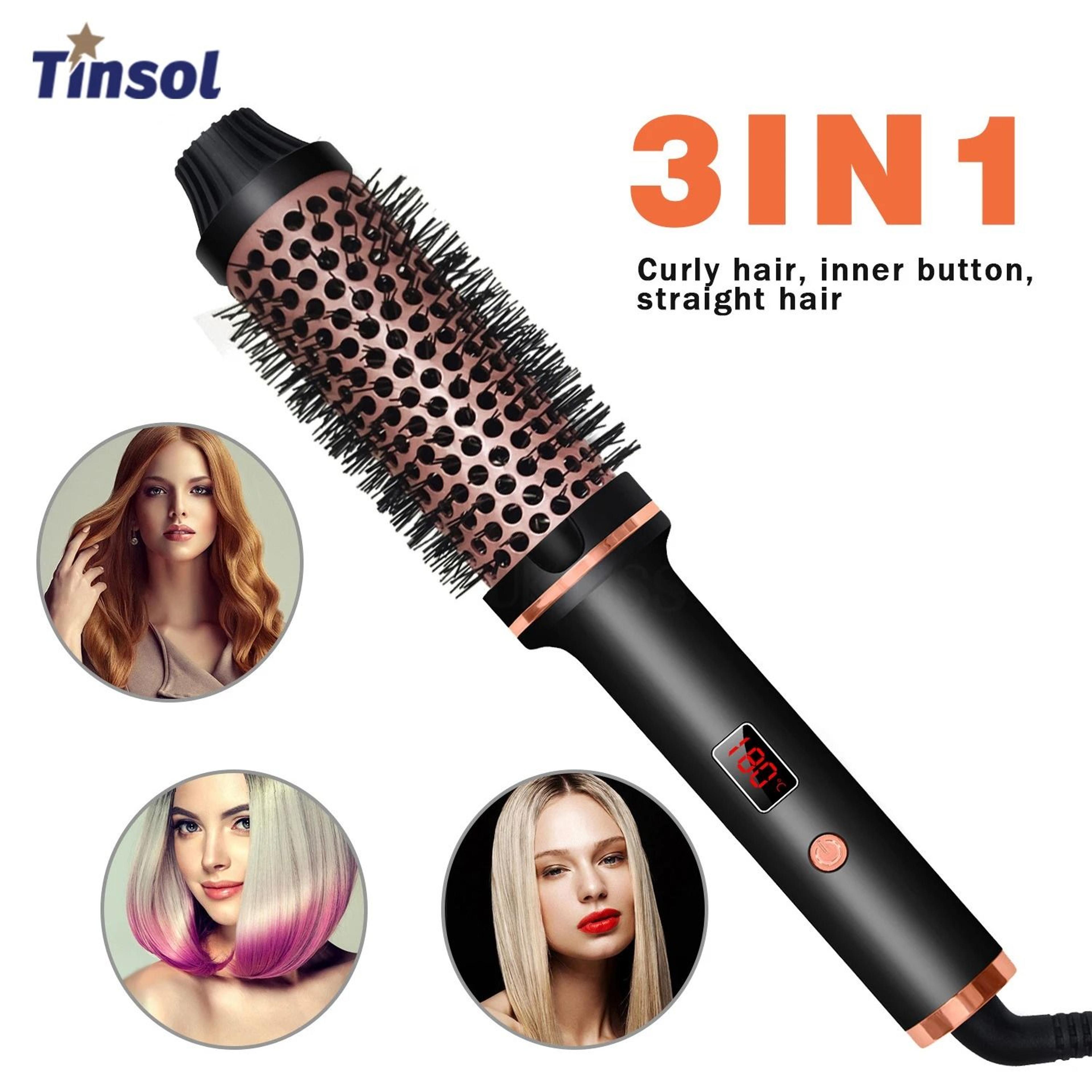 tinsol 3 in 1 curling iron negative ion hair straightener heated styling comb dual voltage