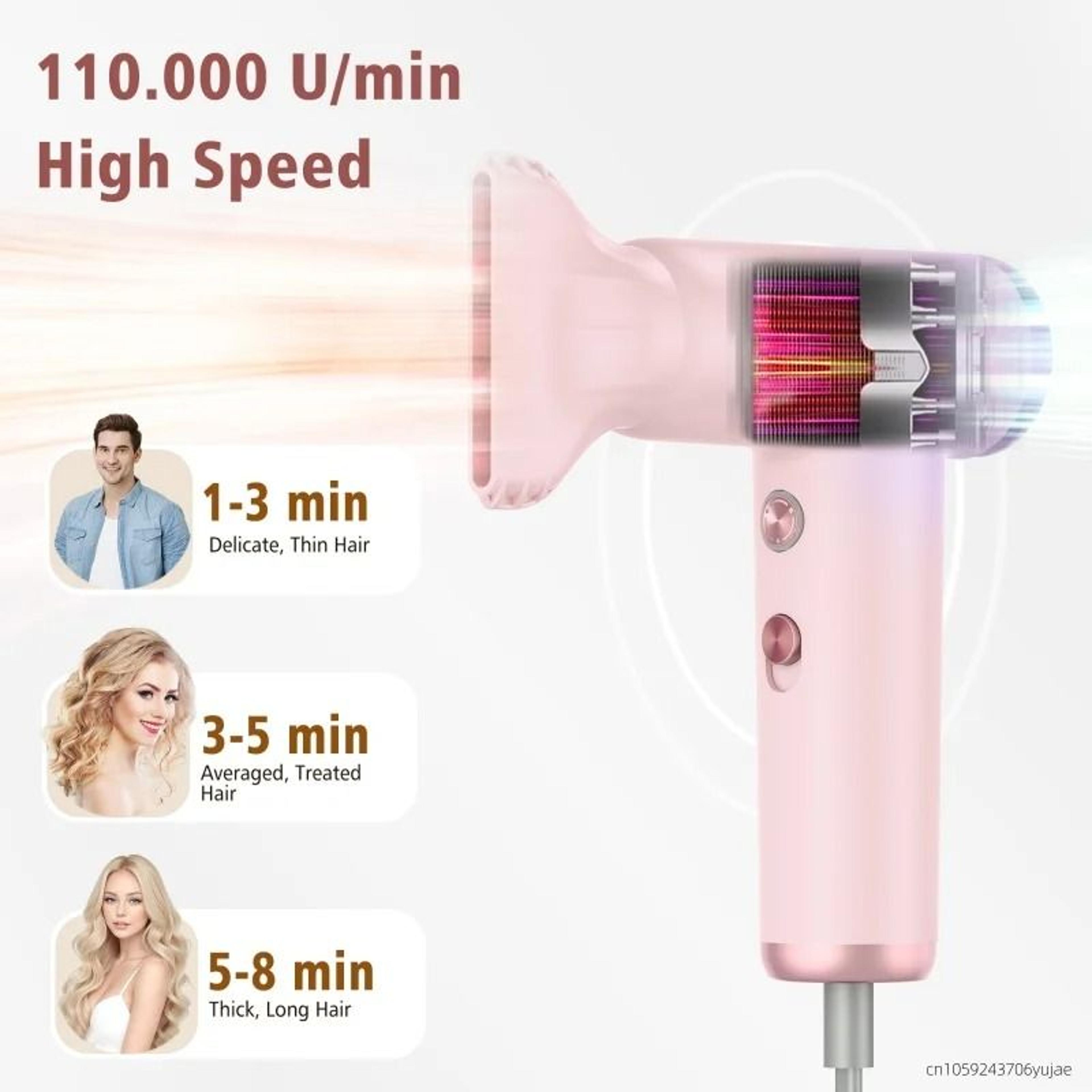 Mini Portable High Speed Ionic Hair Dryer With 110000 RPM Brushless Motor For Home And Travel 3