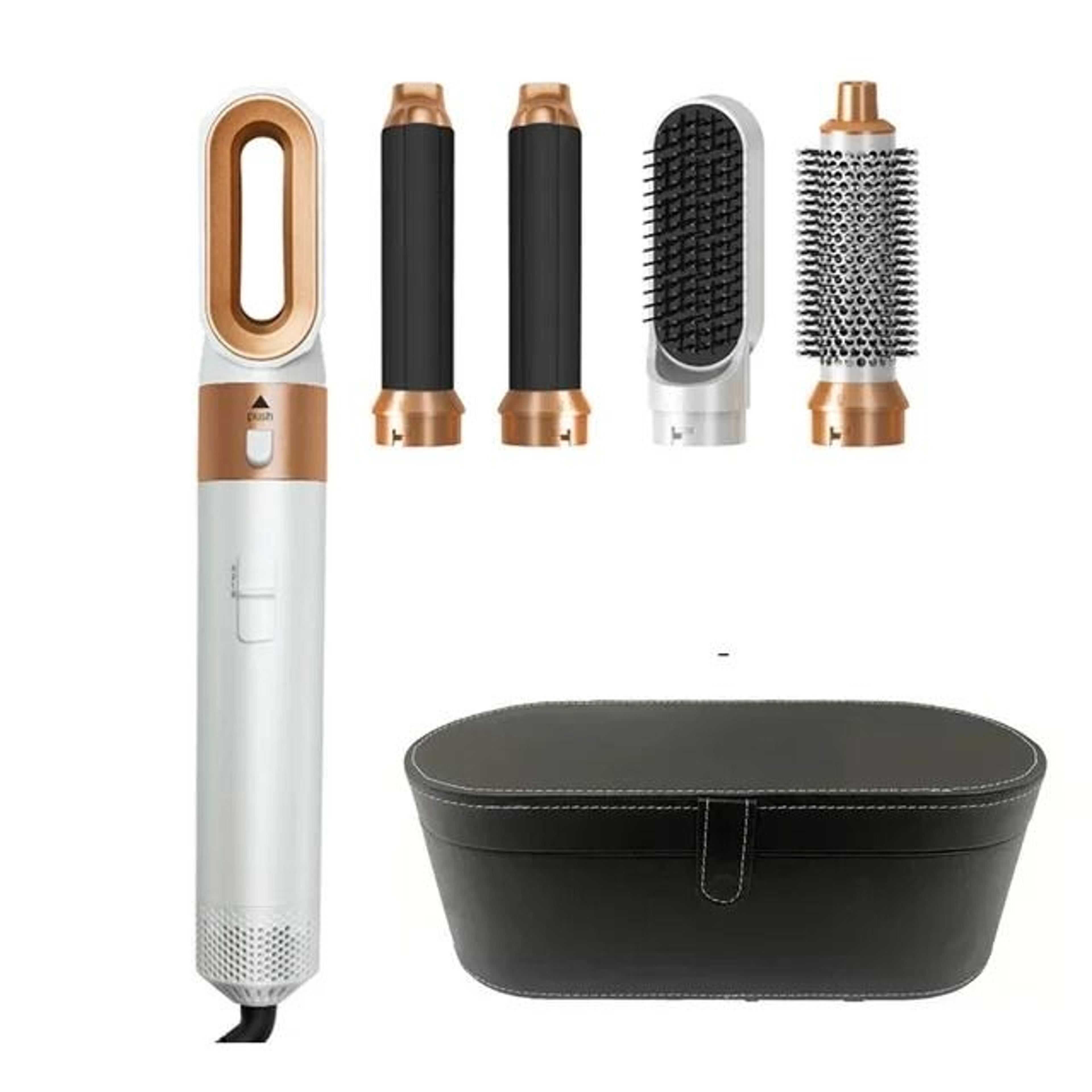 5 In 1 Ionic Hair Dryer Brush Hot Air Styler With Straightening Curling And Volumizing Attachments 10