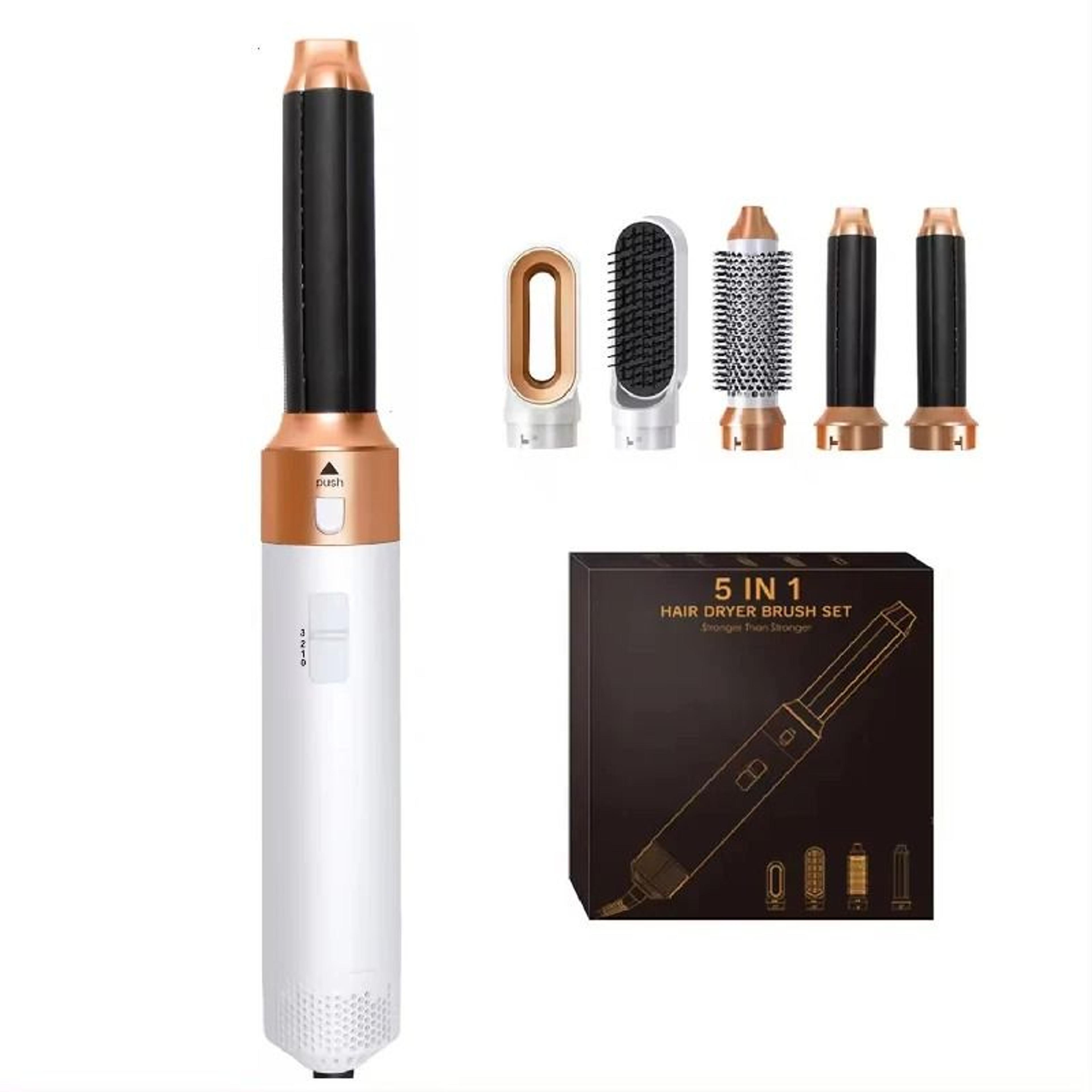 5 In 1 Ionic Hair Dryer Brush Hot Air Styler With Straightening Curling And Volumizing Attachments 8