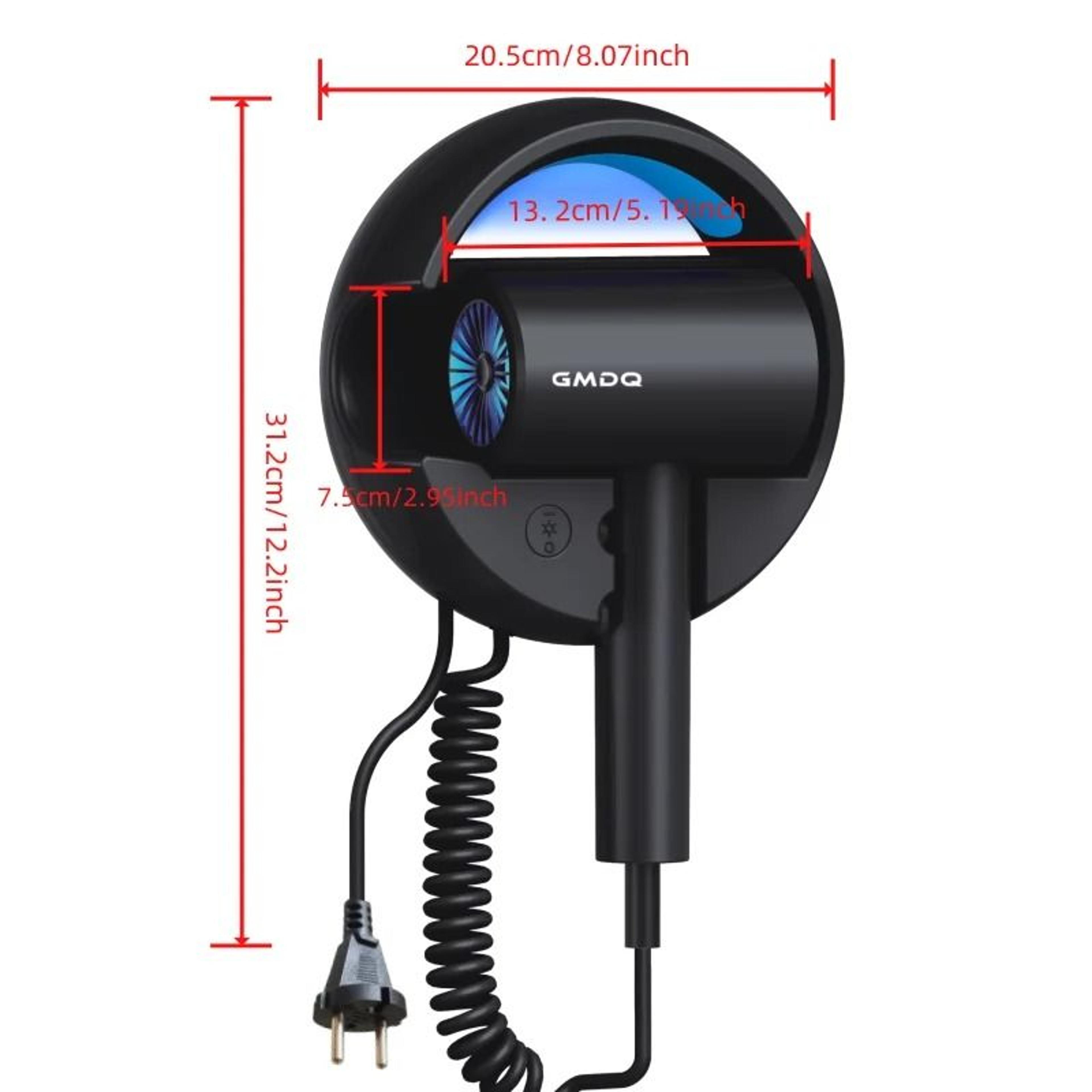 GMDQ 1800W Wall Mounted Hair Dryer With Hot Cool Air And Overheat Protection 5