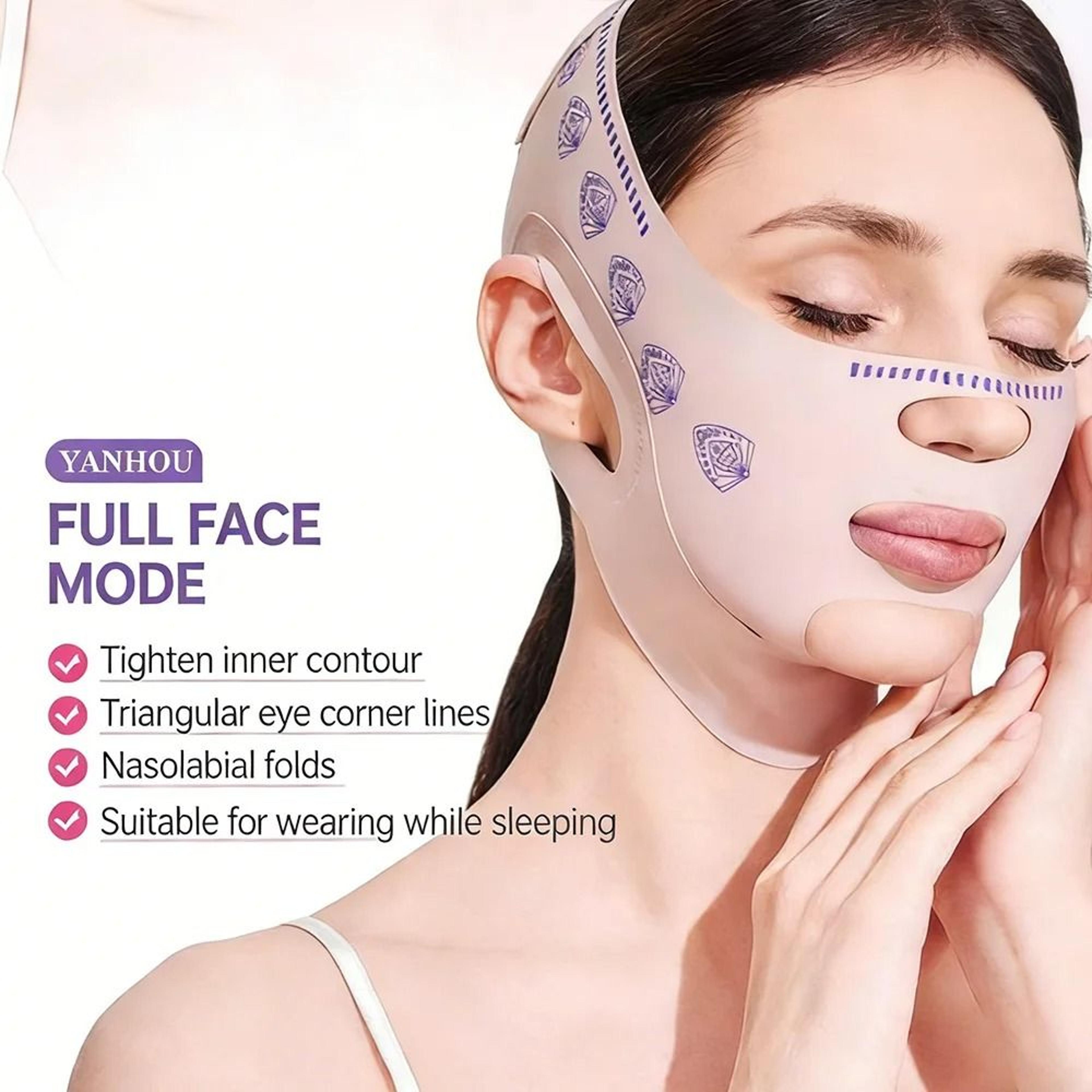 Adjustable V Line Face Sculpting Sleep Mask Breathable Jawline Lifting Chin Strap 0