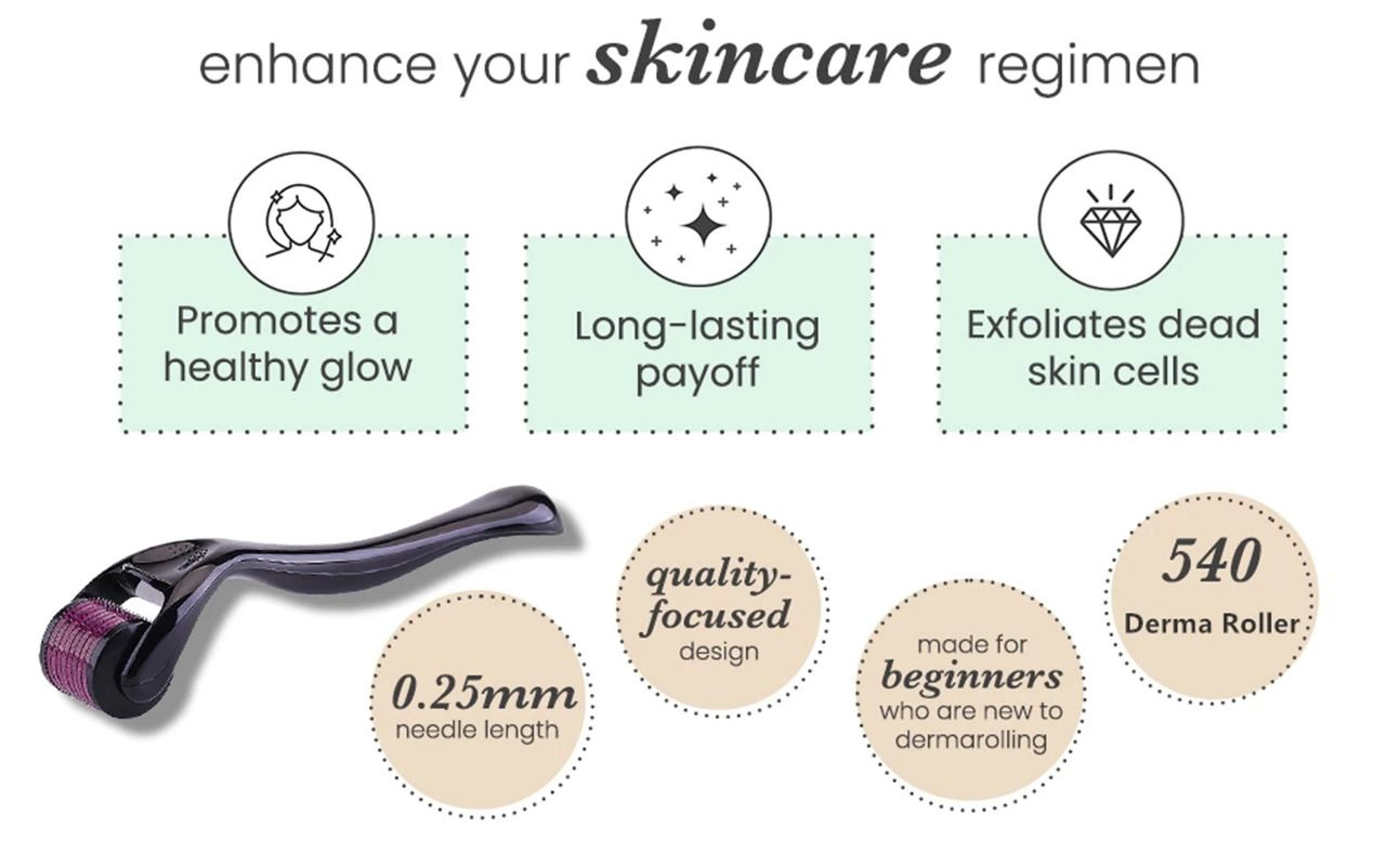 540 Titanium Derma Roller For Facial Skin Care And Serum Application 4